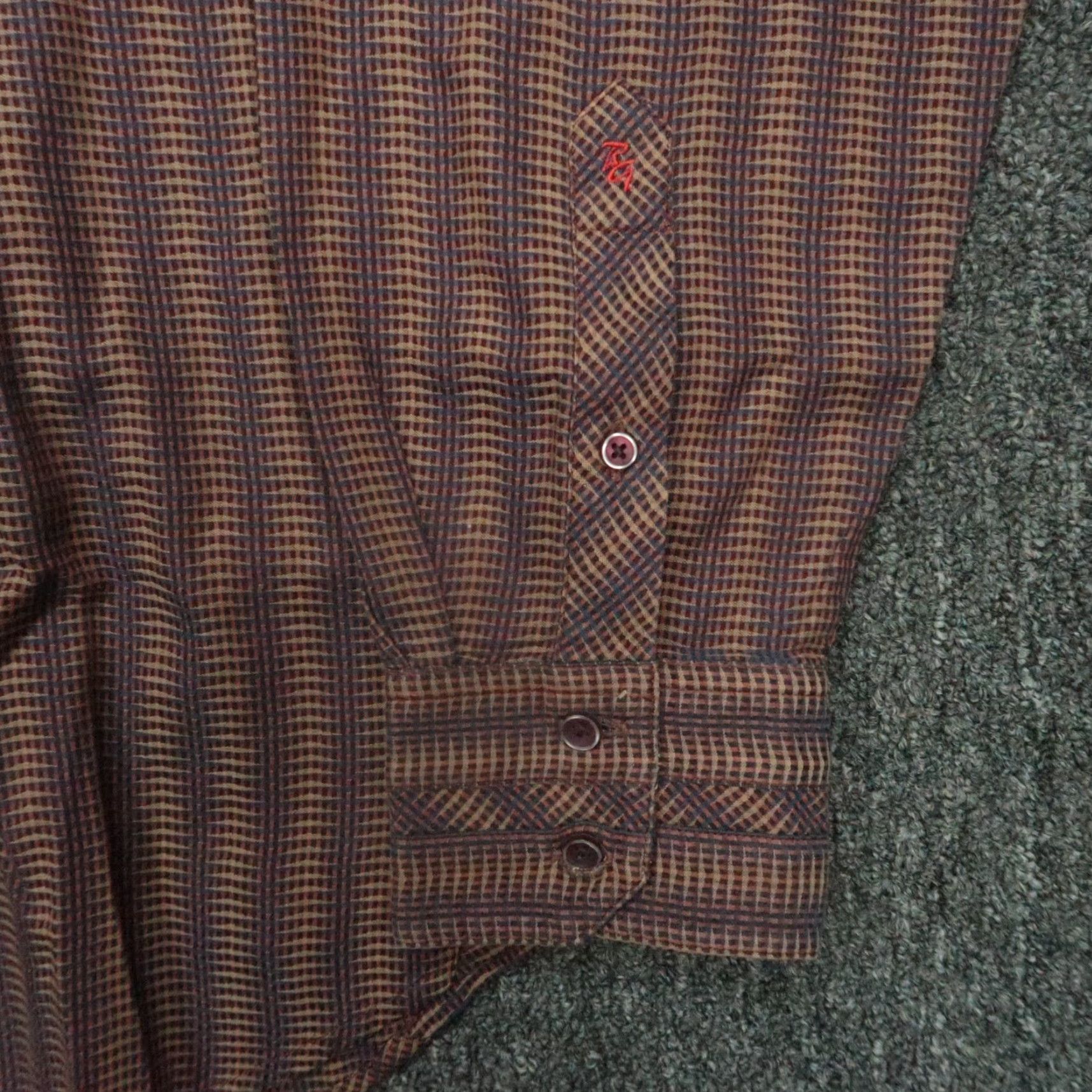 Robert Graham Robert Graham Shirt Men XL Brown Geometric Long Sleeve Button-Up with Contrasting Trim Vintage? No. Size US XL / EU 56 / 4 - 4 Thumbnail