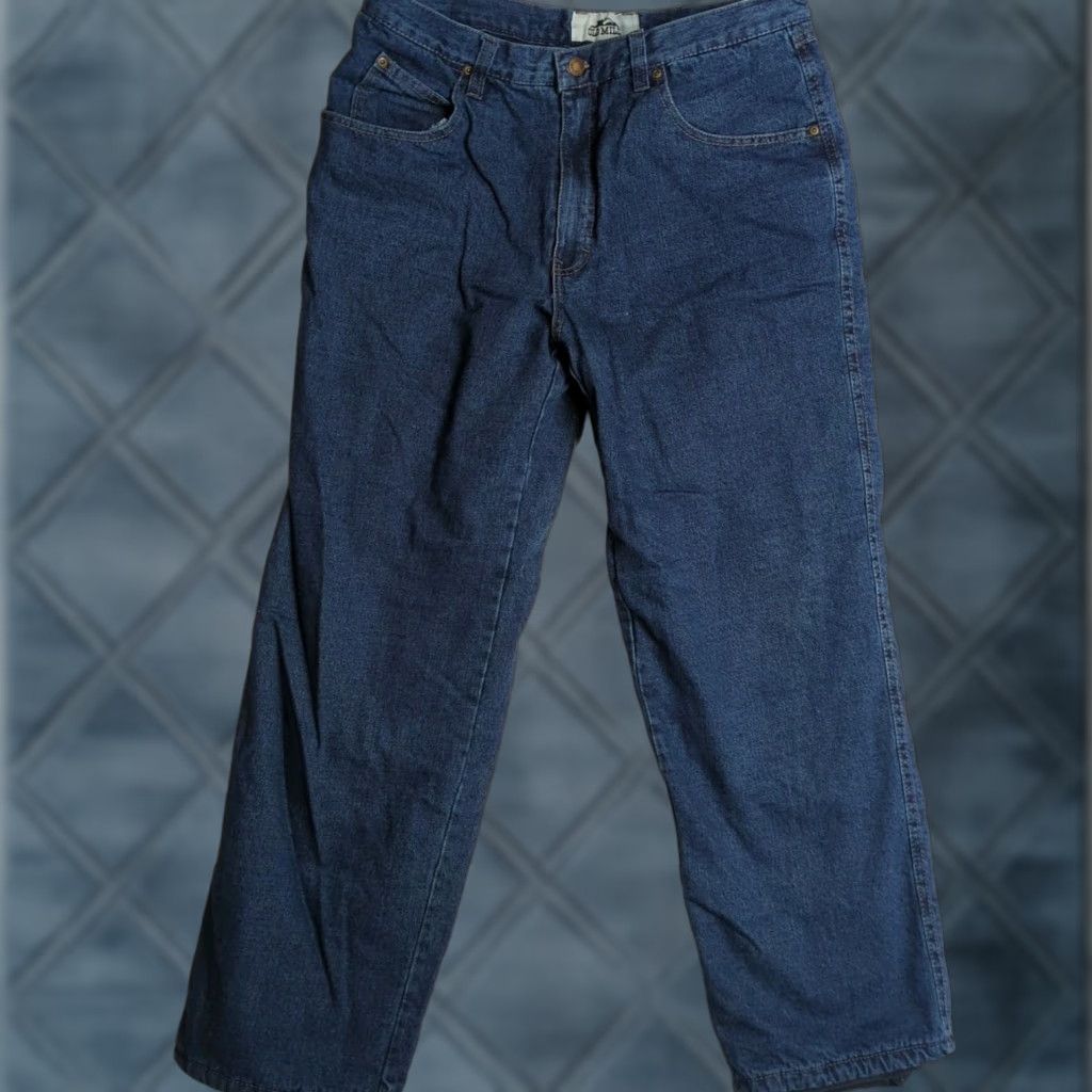 Denime Old Mill Fleece Lined Relaxed Fit Jeans Men 36X34 Blue Denim Straight Leg NWT Size US 36 / EU 52 - 1 Thumbnail