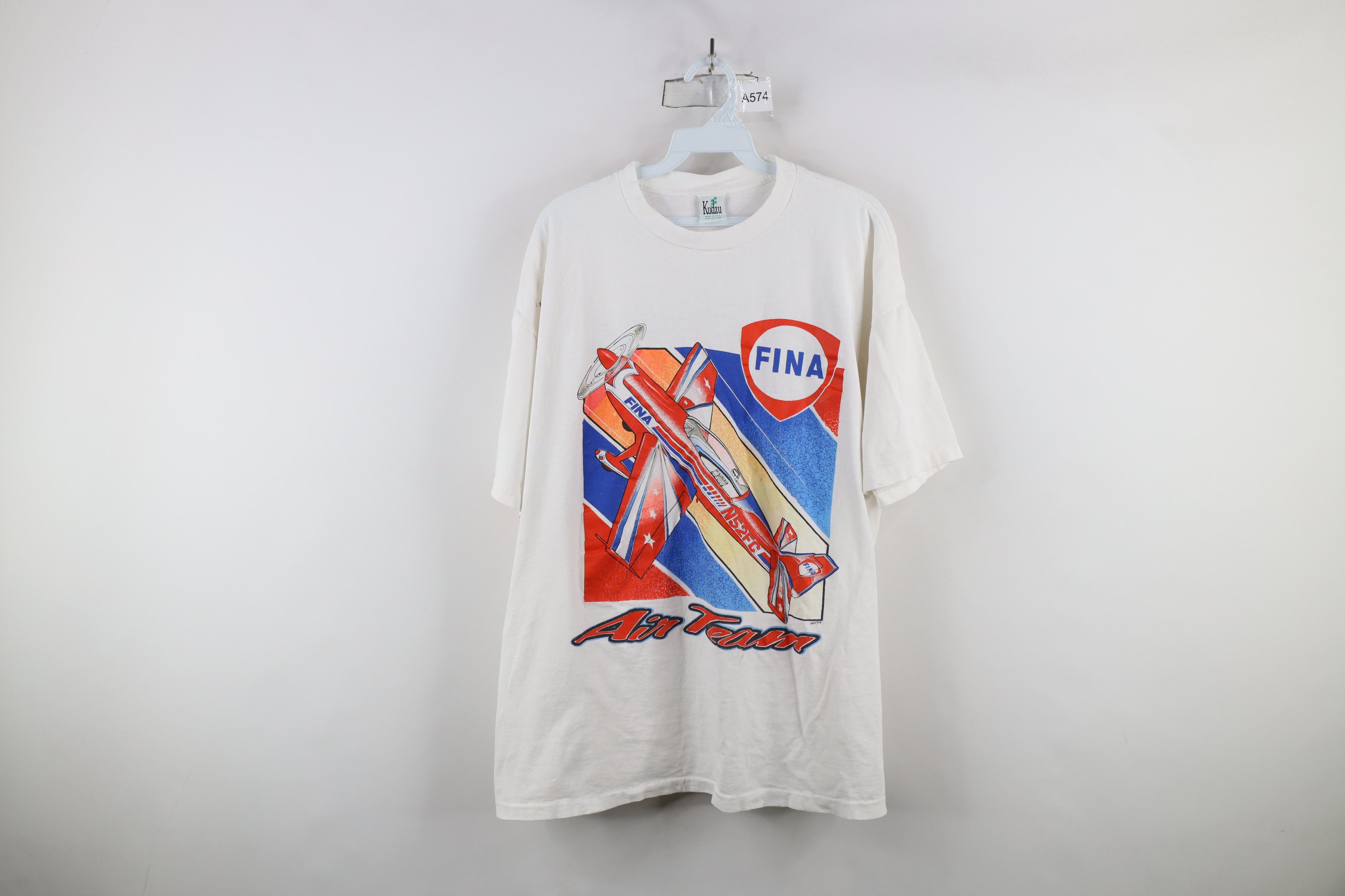 Vintage Vintage 90s Spell FINA Air Team All Over Print T-Shirt USA Size US XL / EU 56 / 4 - 1 Thumbnail