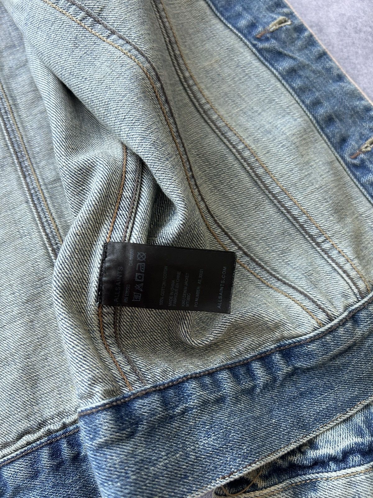 Allsaints Vintage Allsaints Japanese fabric denim jacket mens Size US M / EU 48-50 / 2 - 8 Thumbnail