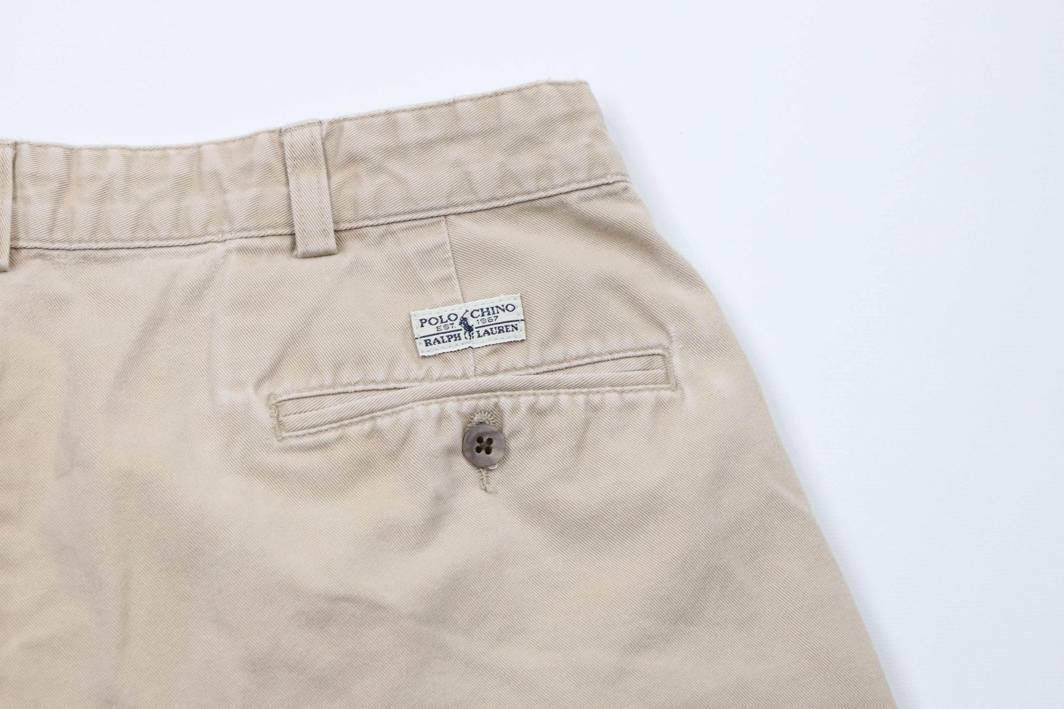 Ralph Lauren × Vintage Vintage 90s Ralph Lauren Above Knee Chino Shorts Beige Size US 32 / EU 48 - 11 Thumbnail