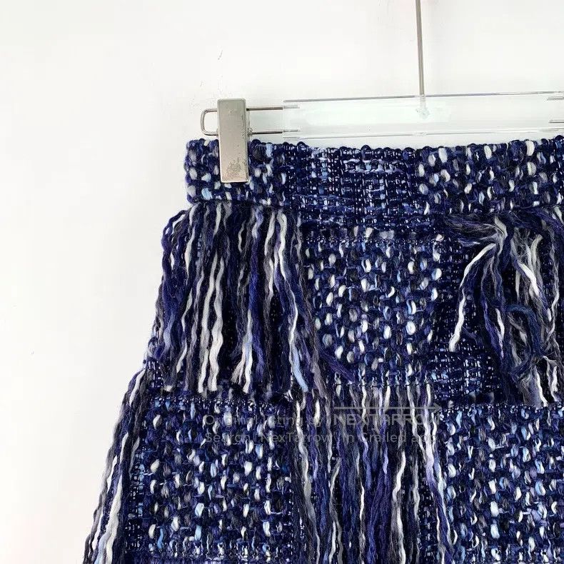 Dior Dior Blue wool knitted tassel skirt short skirt Size 25" / US 0 / IT 36 - 3 Thumbnail