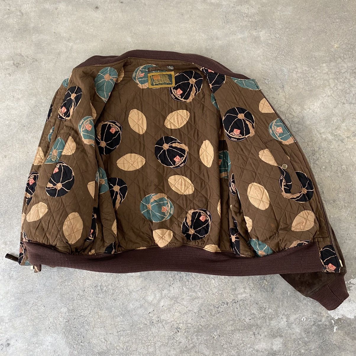 Karl Helmut × Vintage VTG Karl Helmut Cowhide Hand Painted Leather Bomber Jacket Size US M / EU 48-50 / 2 - 17 Thumbnail