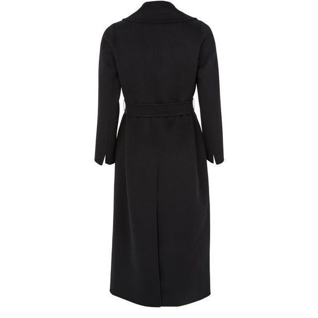 Max Mara MAX MARA Poldo Belted Black Wool Long Coat New & Authentic ( Size XS / US 0-2 / IT 36-38 - 2 Thumbnail
