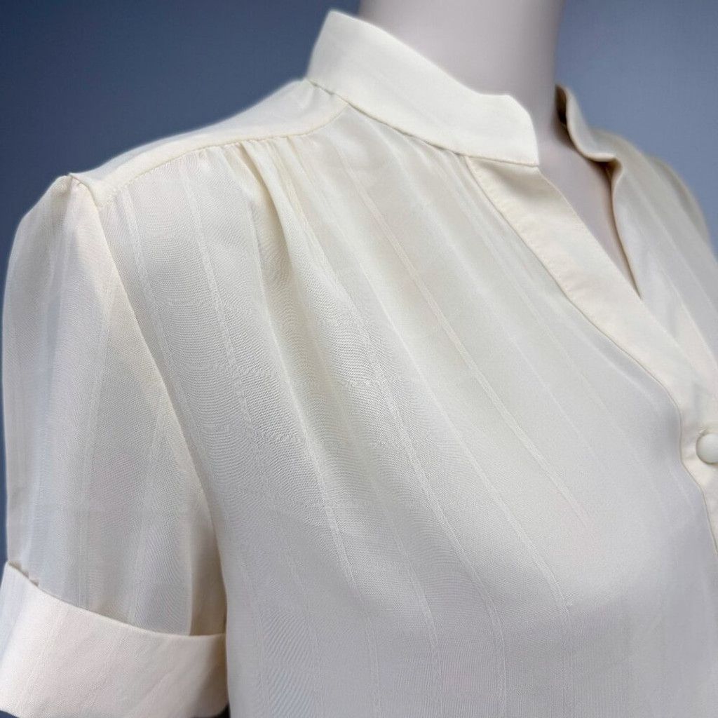 Pierre Balmain PIERRE BALMAIN Butter Cream Yellow Button Down Blouse 12 M Size XL / US 12-14 / IT 48-50 - 10 Thumbnail