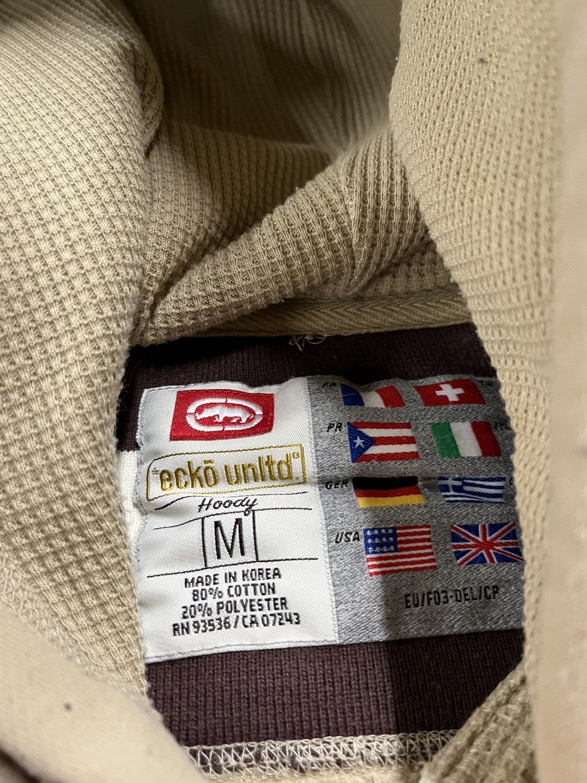 Ecko Unltd. × Vintage Ecko utld y2k sun faded boxy fit cream hoodie skater hip hop Size US M / EU 48-50 / 2 - 8 Thumbnail