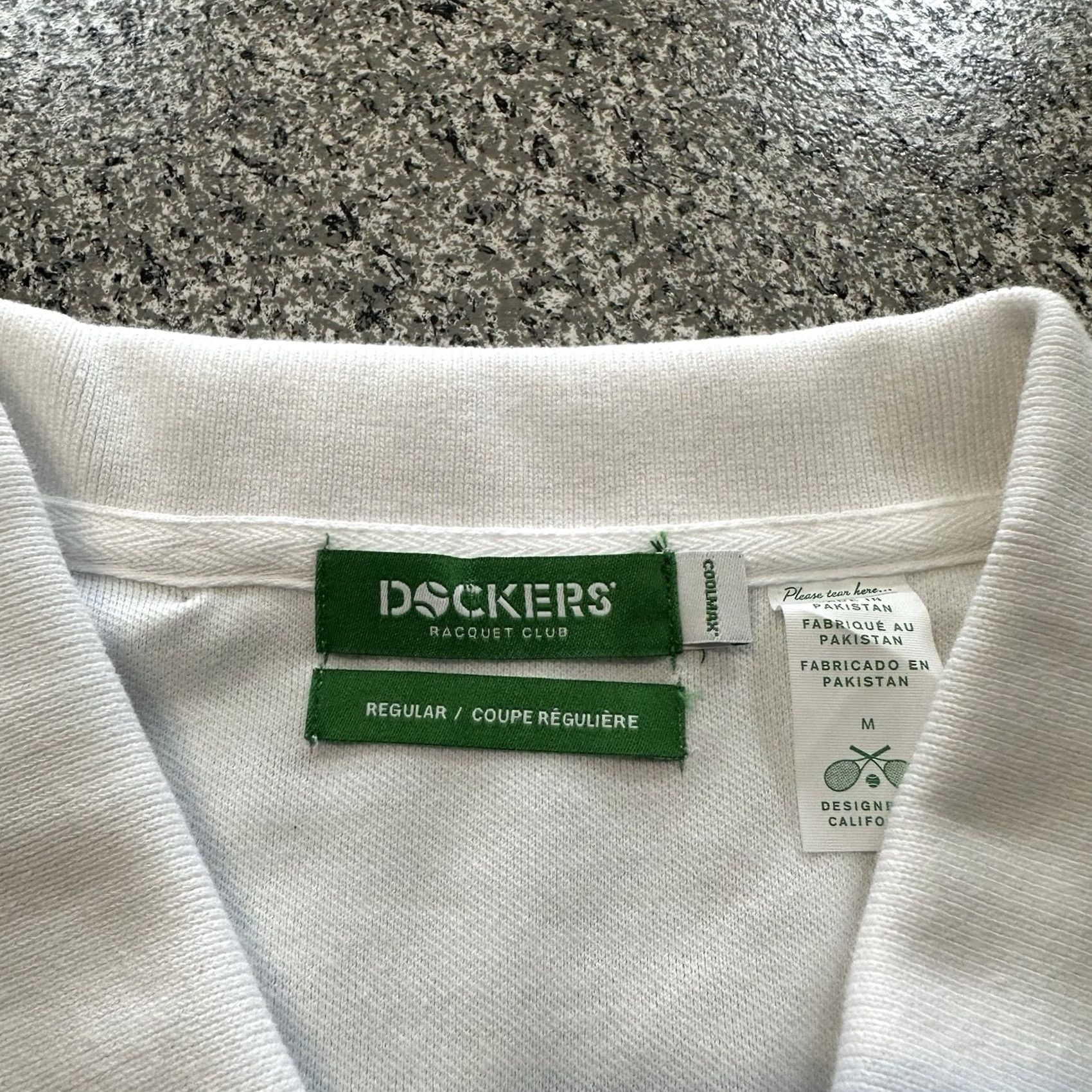 Dockers DOCKERS Polo Shirt Mens M White Tennis Pique Racquet Club Logo Shirt Size US M / EU 48-50 / 2 - 5 Thumbnail