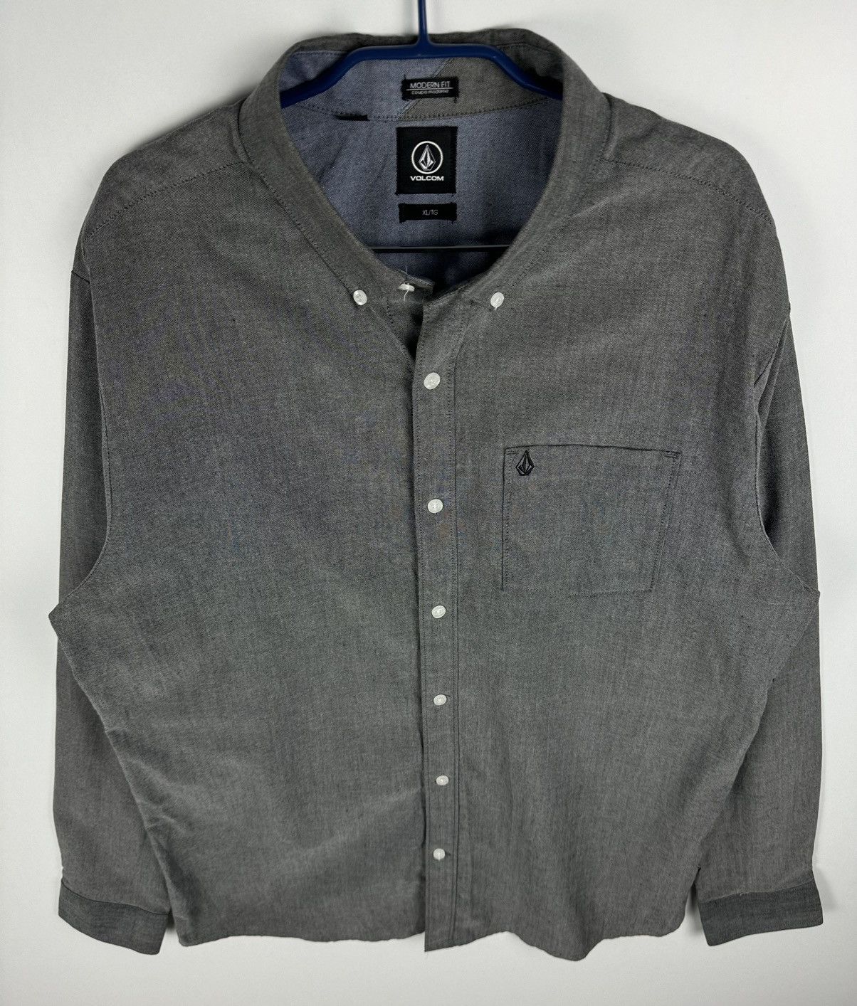 Volcom Volcom Modern Fit Long Sleeve Button-Up Grey Shirt Size US XL / EU 56 / 4 - 3 Thumbnail