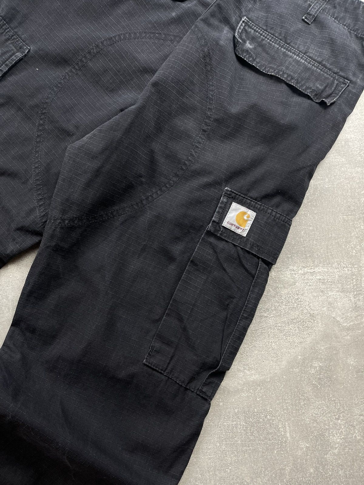 Carhartt Carhartt WIP Cargo Pants Black Ripstop Utility Workwear Size US 29 - 4 Thumbnail