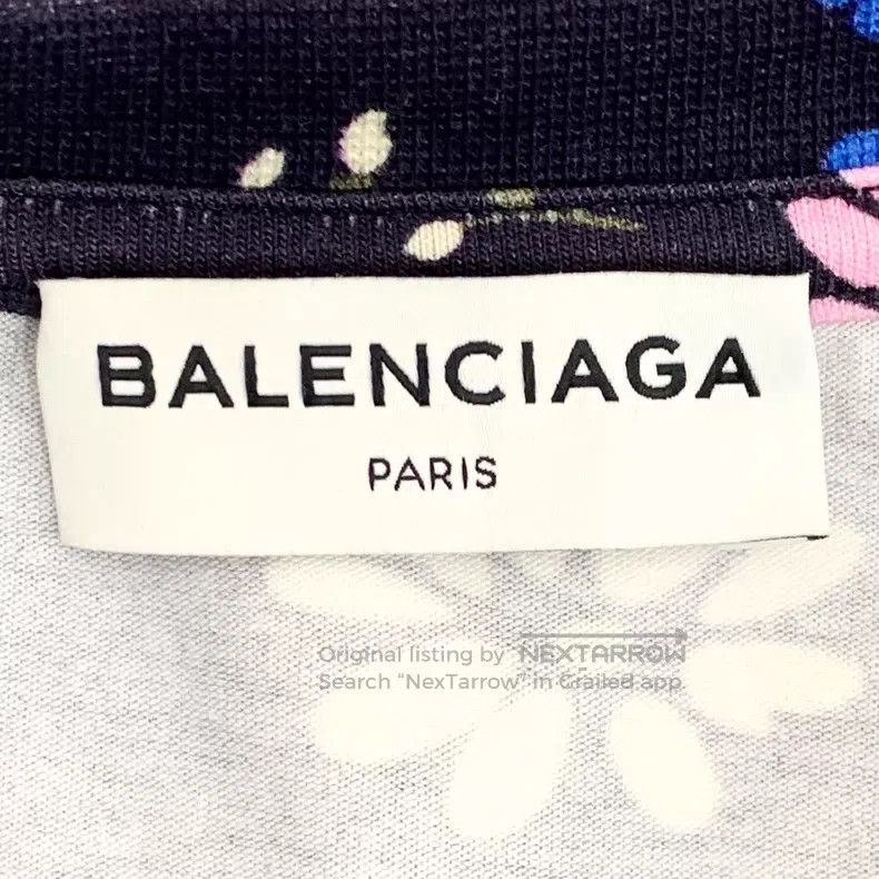 Balenciaga Balenciaga Mixed color floral print cotton round neck shor Size US XS / EU 42 / 0 - 4 Thumbnail