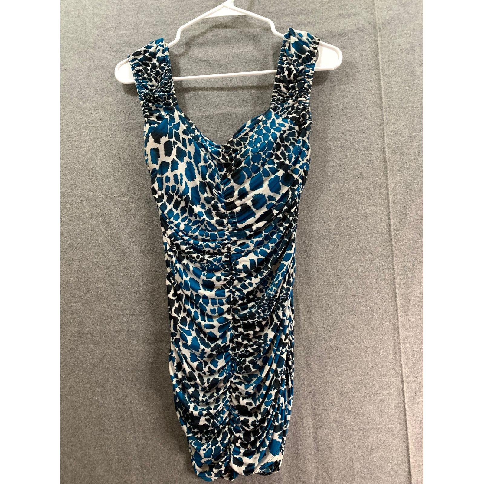 Other January 7 Blue Leopard Print Dress Women SMall Mini Dress Size S / US 4 / IT 40 - 2 Thumbnail