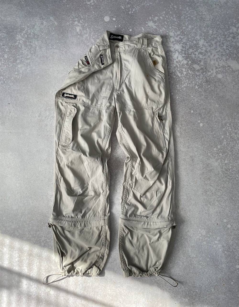 Schott Vintage 90s Schott Cargo Parachute Baggy Transformer Pants Size US 34 / EU 50 - 2 Thumbnail
