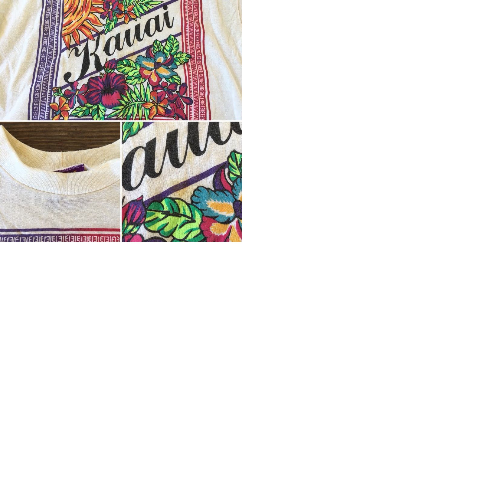 ESPIRIT VINTAGE Pro Spirit Shirt Unisex S Ivory 80s 90s Kauai Crop Top T-Shirt Made In USA Half Shirt Graphic Tee Sportswear/Beach Size US S / EU 44-46 / 1 - 9 Thumbnail