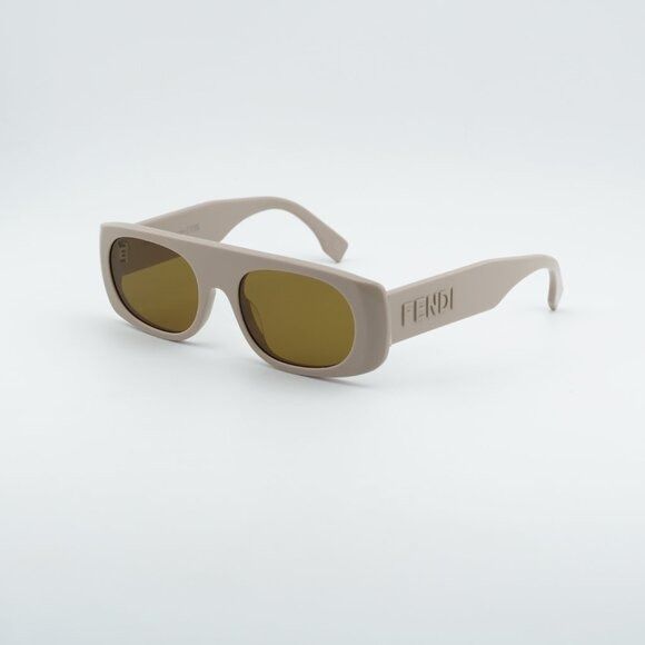 Fendi Fendi FE40169I 45E Sunglasses Shiny Brown Rectangle Frame Size ONE SIZE - 1 Thumbnail