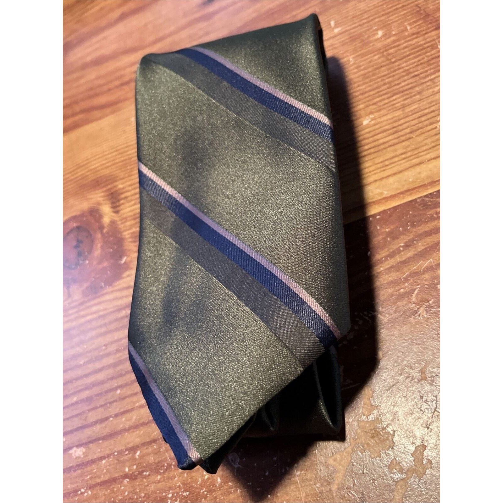 Other Leatherback Satins Wembley Tie Silk Green Striped Necktie Size ONE SIZE - 6 Thumbnail