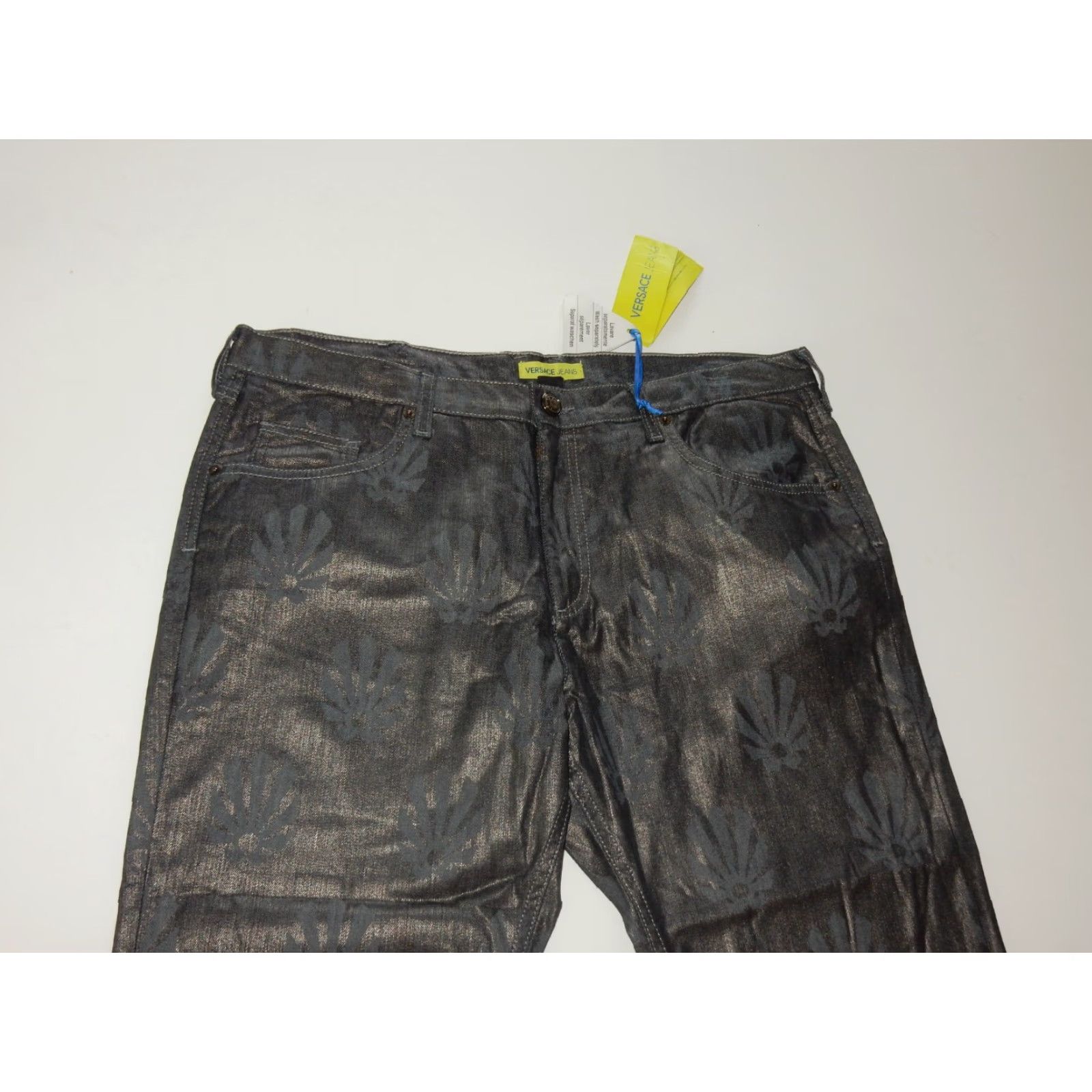 Versace VINTAGE Versace Jeans Men's Gray Denim Size 38x34 Straight Geometric NWT Size US 36 / EU 52 - 4 Thumbnail