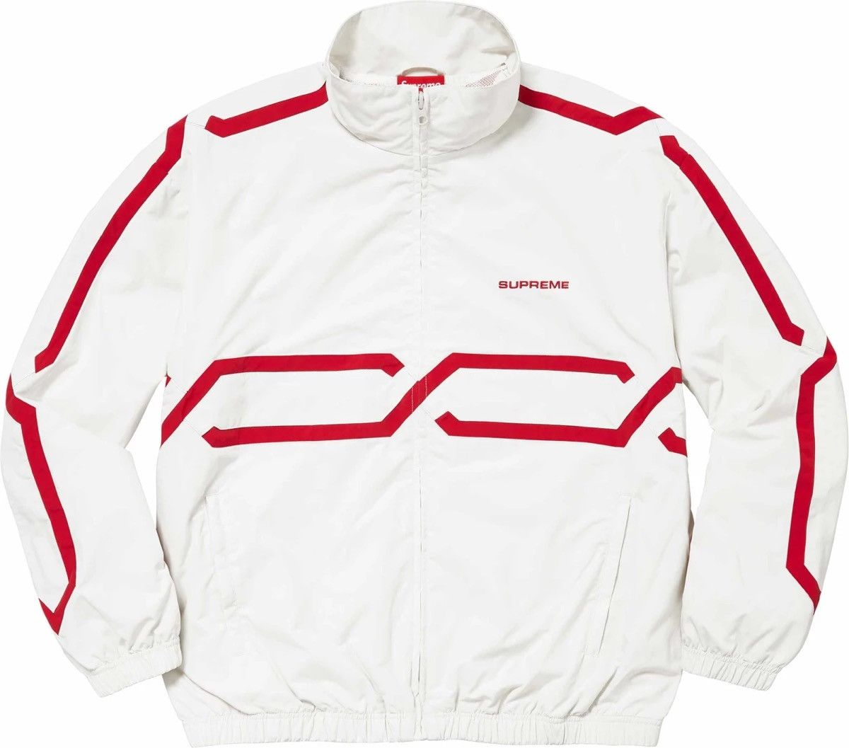 image of Supreme Inset Link Track Jacket (Light Gray) in White, Men's (Size Large)