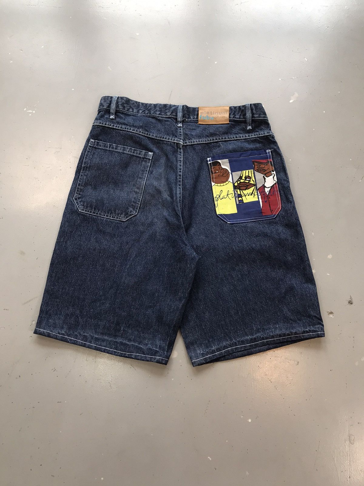 Vintage platinum Fubu people printed jort