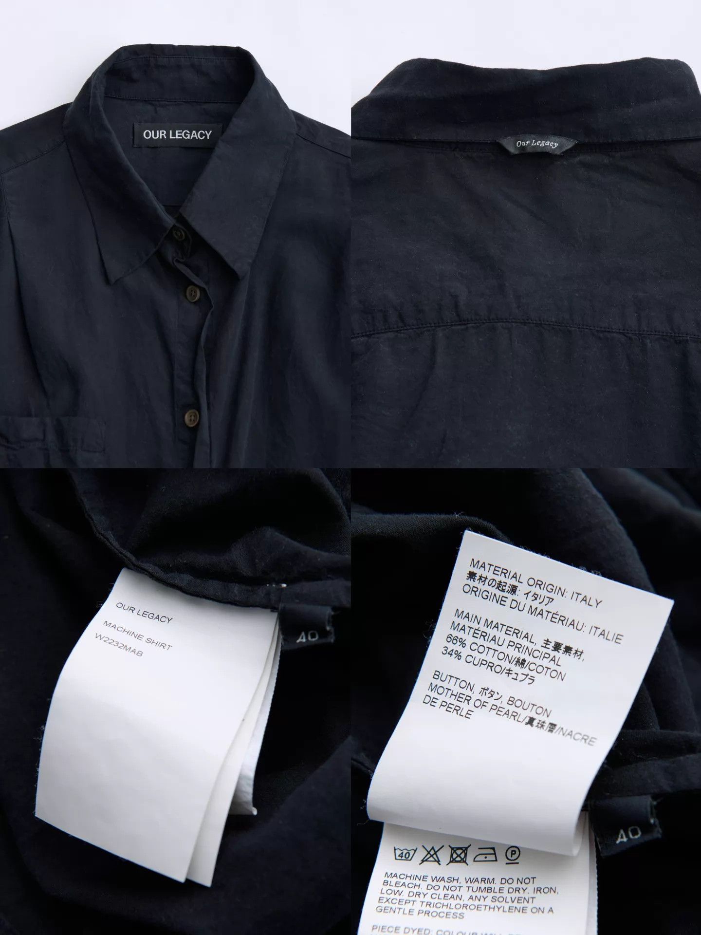 Our Legacy OUR LEGACY Machine Shirt Oversized Black Overlap Collar Size S / US 4 / IT 40 - 9 Thumbnail