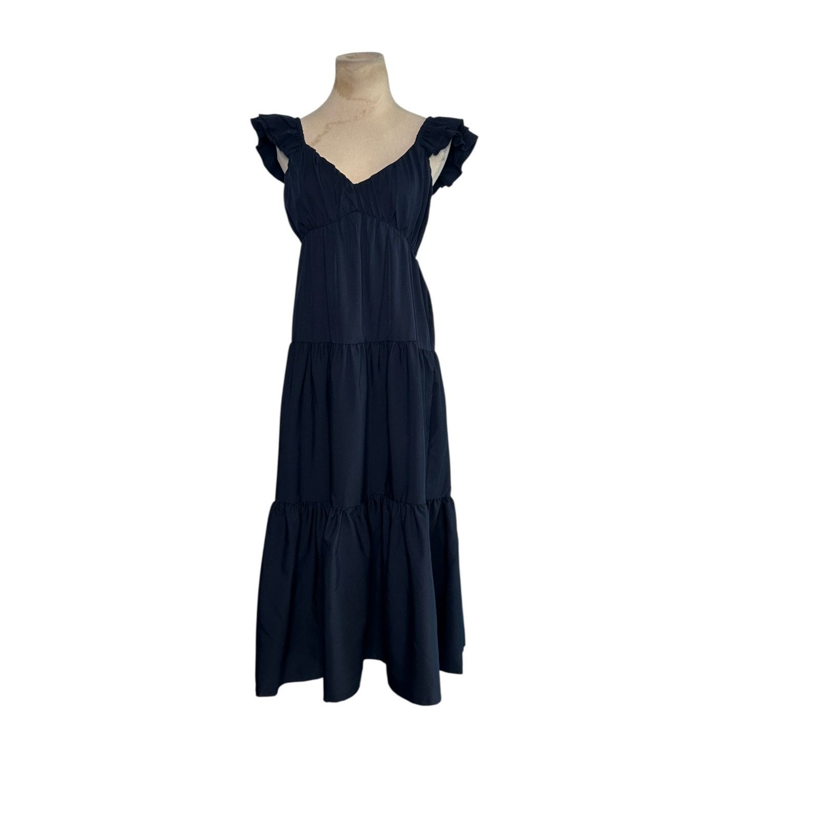 Shein Shein navy blue tiered midi dress size medium Size M / US 6-8 / IT 42-44 - 12 Thumbnail
