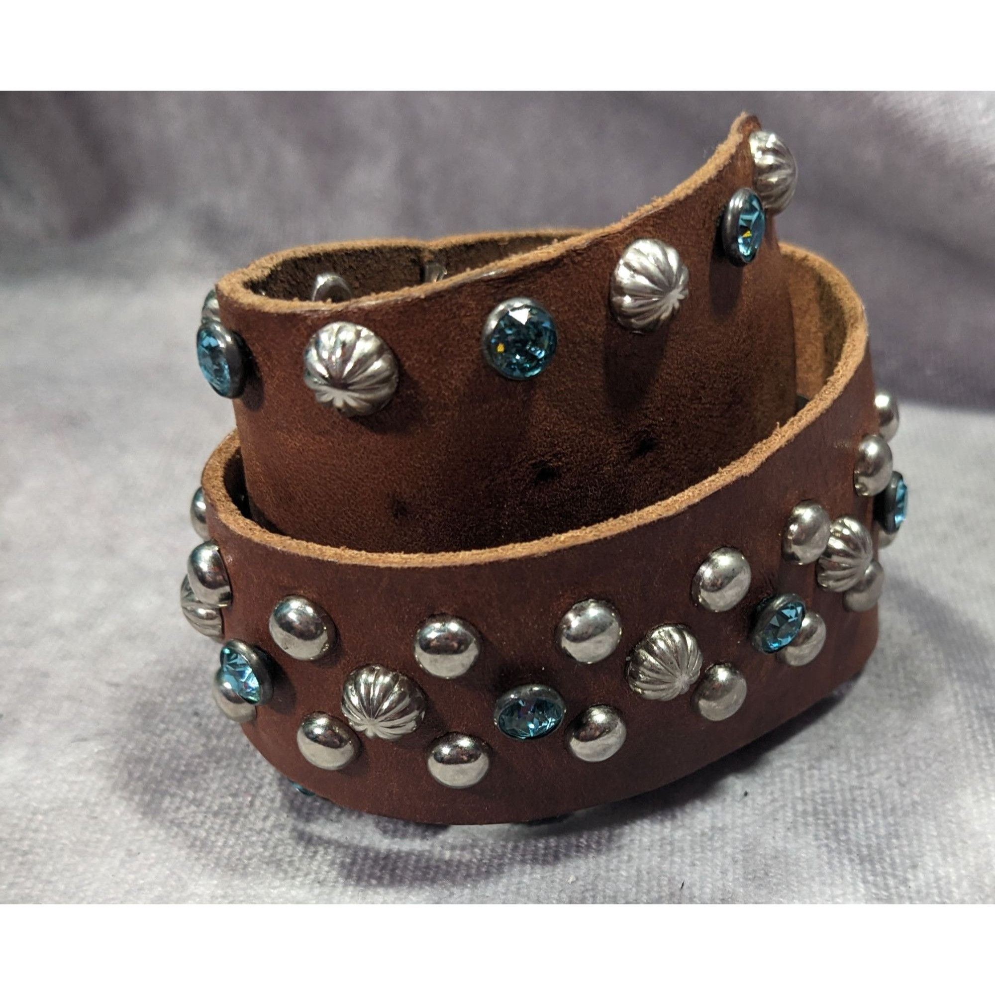 Other Handmade Western Glam Tapered Leather Wrap Bracelet With Stu Size ONE SIZE - 7 Thumbnail