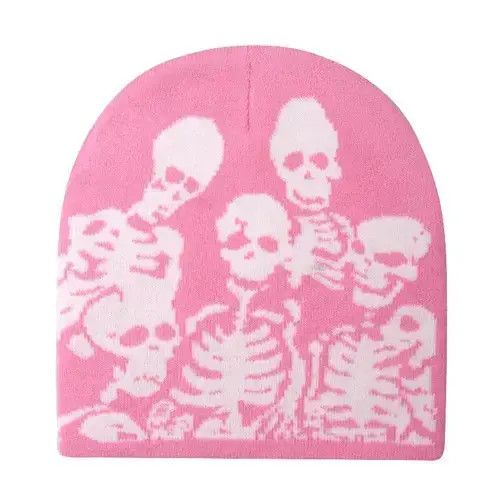 Other Pink streetwaer Beanies Print Skull Hat 2024 Size ONE SIZE - 1 Thumbnail