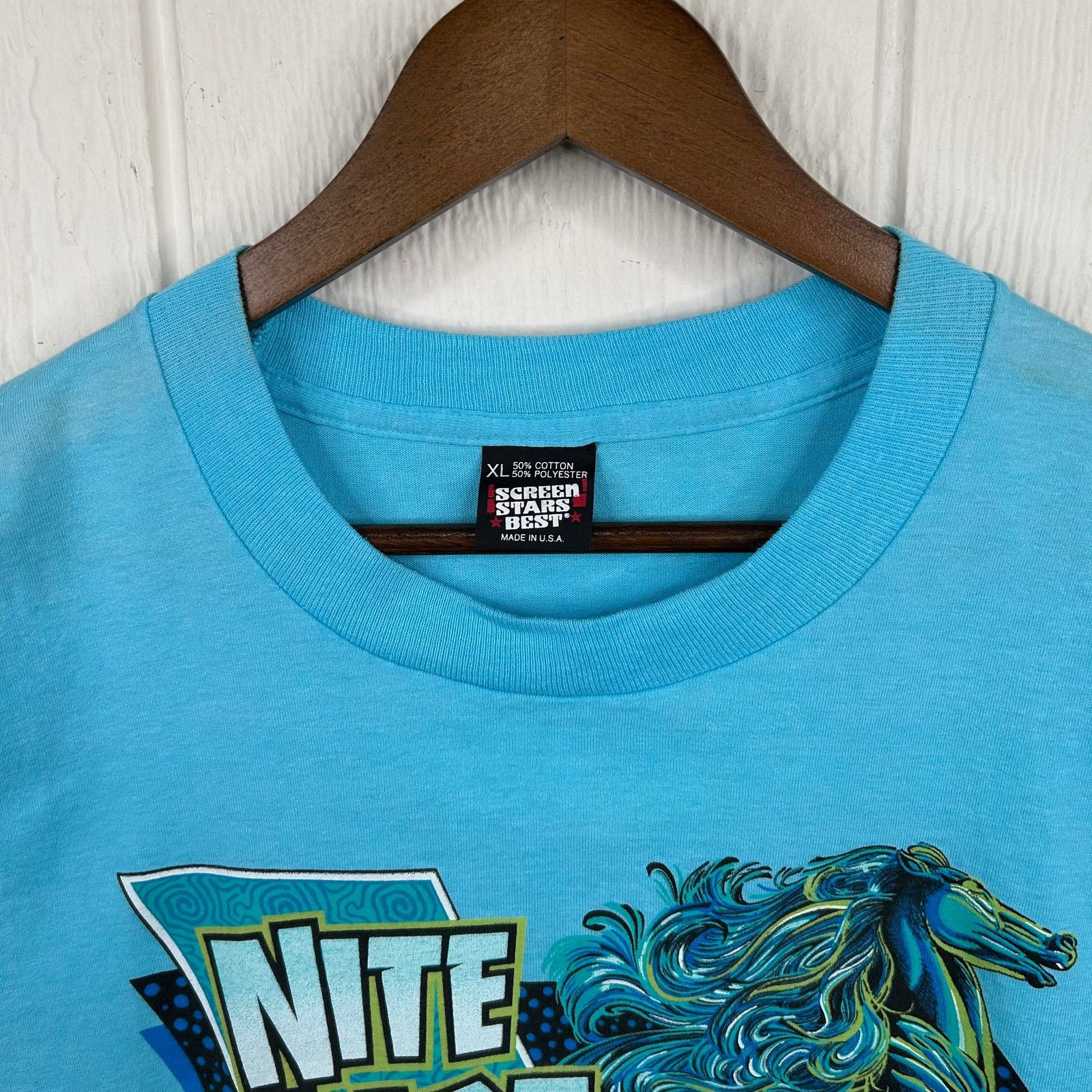 Other Vintage 90s Nite Mare Mustang Car Racing Graphic Tee X-Large Size US XL / EU 56 / 4 - 3 Thumbnail