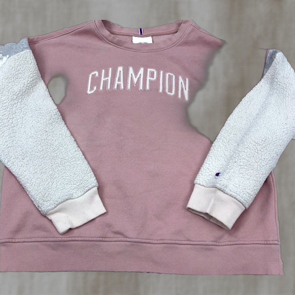 Champion Champion Sweatshirt Women XL Pink White Crew Neck Sweater Blank Plain Retro Size XL / US 12-14 / IT 48-50 - 1 Thumbnail