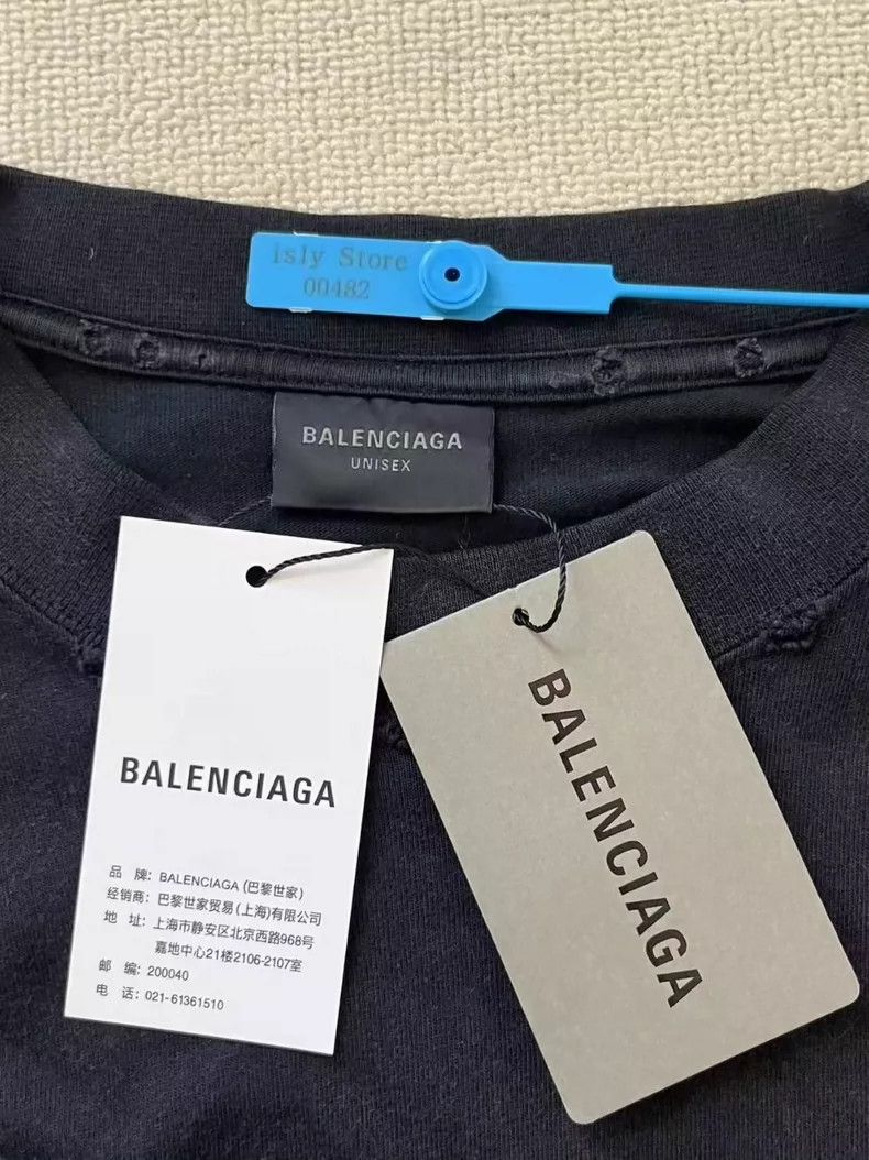 Balenciaga Balenciaga Logo monogrammed printed crew neck pullover sho Size US L / EU 52-54 / 3 - 4 Thumbnail