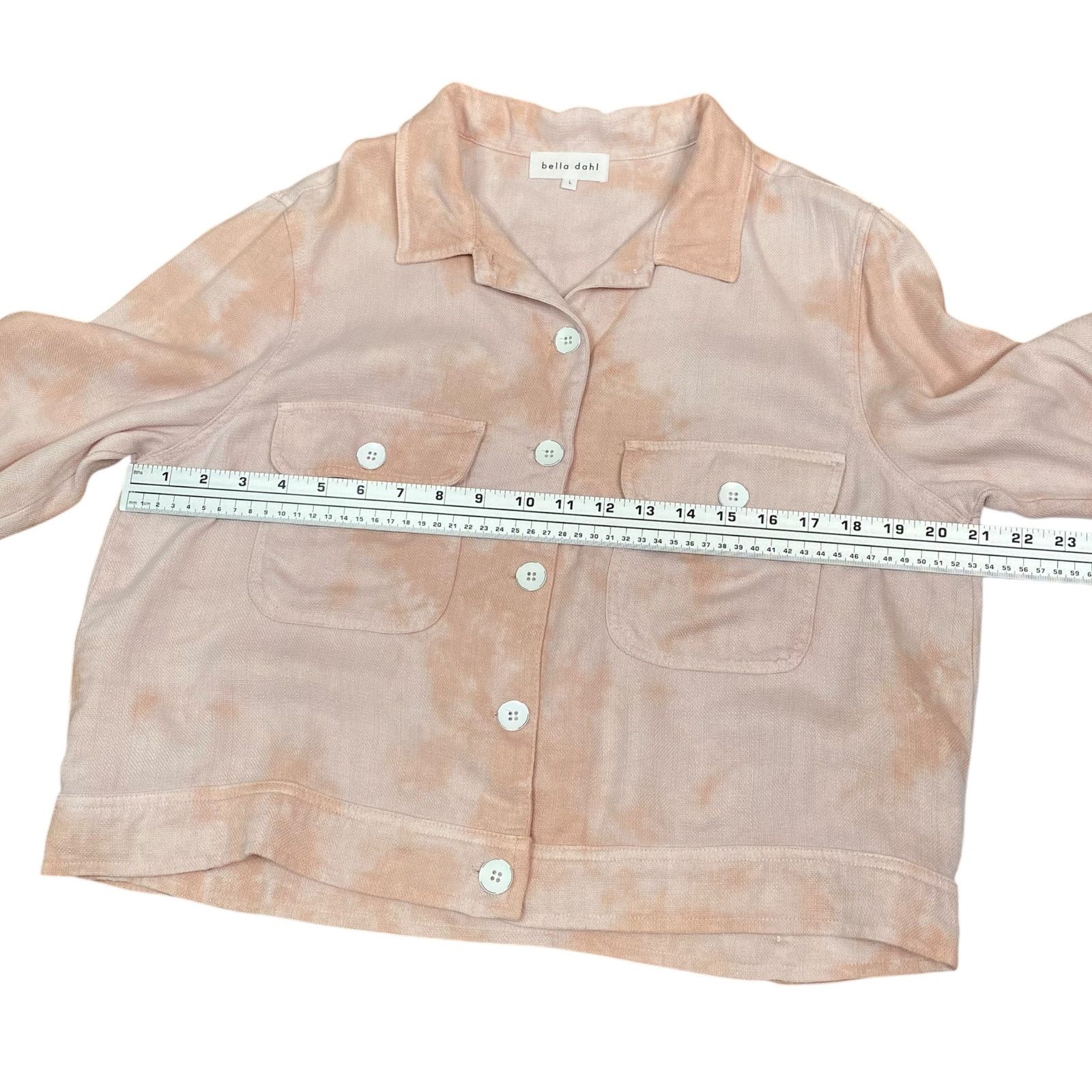Bella Dahl Bella Dahl Pink Tie Dye Button Up Tencel Jacket Coat SZ L Size L / US 10 / IT 46 - 8 Thumbnail