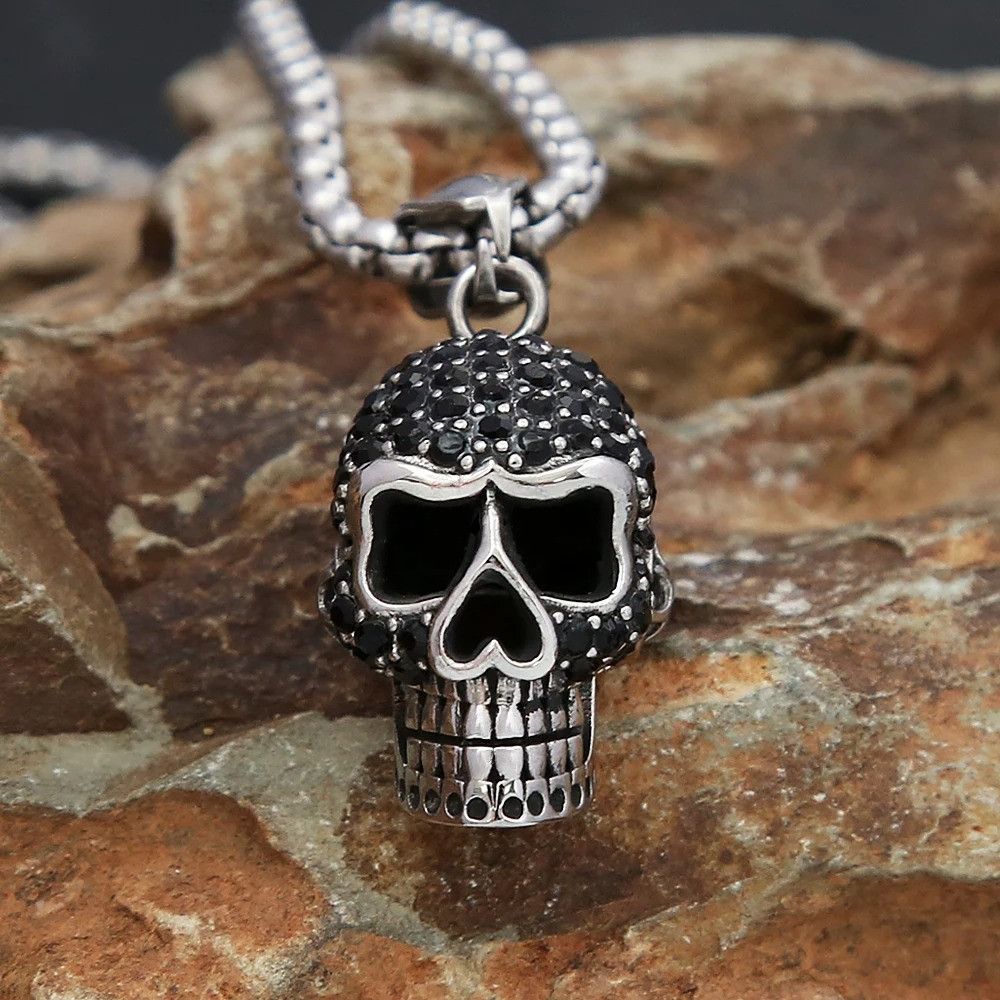 Other Creative Skull Pendant with Black Stone Size ONE SIZE - 3 Thumbnail