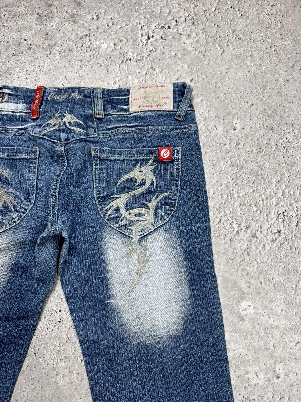 Other Vintage Flared Bootcut Jeans Tribal Embroidery Denim Pants Size 27" / US 4 / IT 40 - 7 Thumbnail