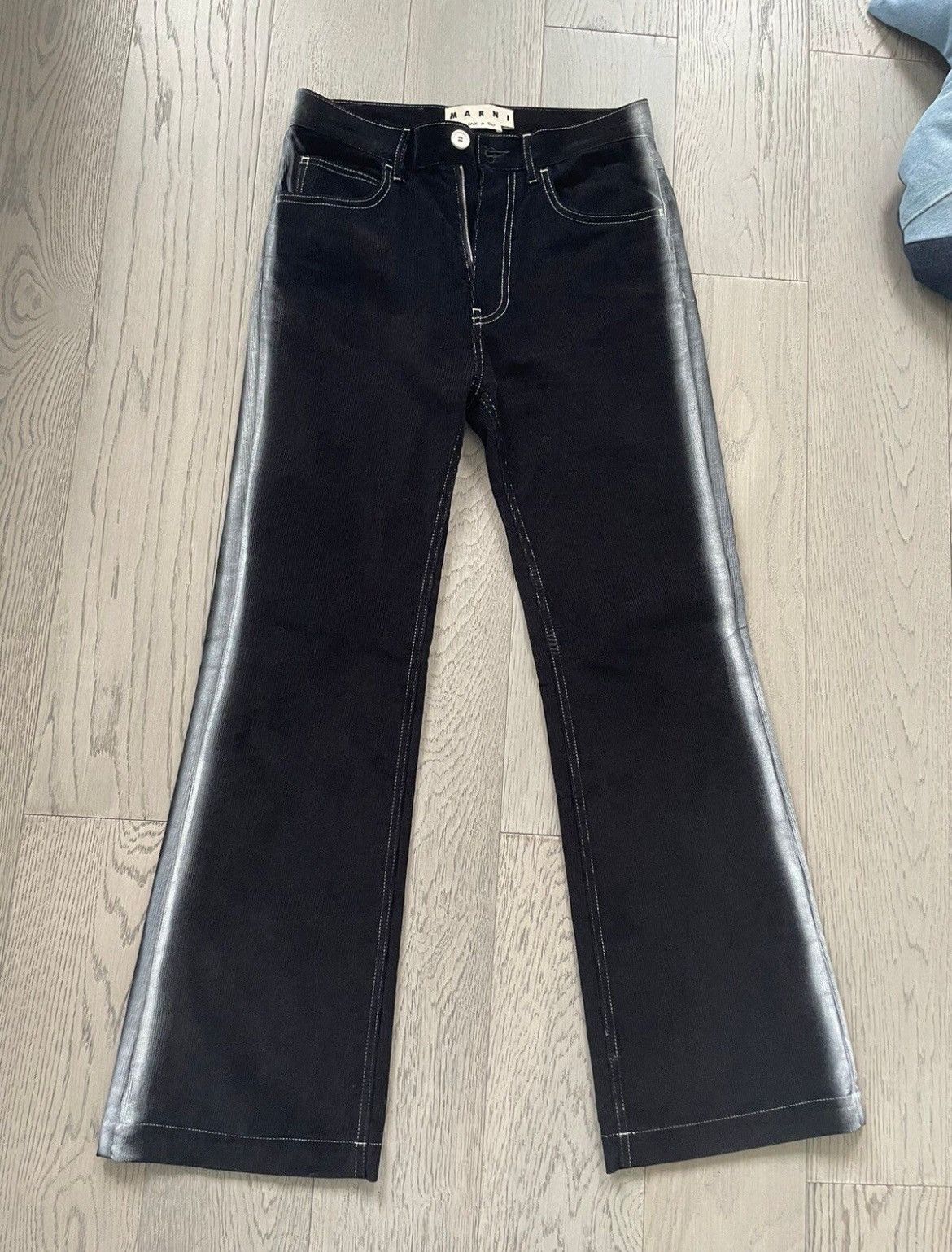 image of Marni Airbrushed Corduroy Trousers in Black, Men's (Size 30)