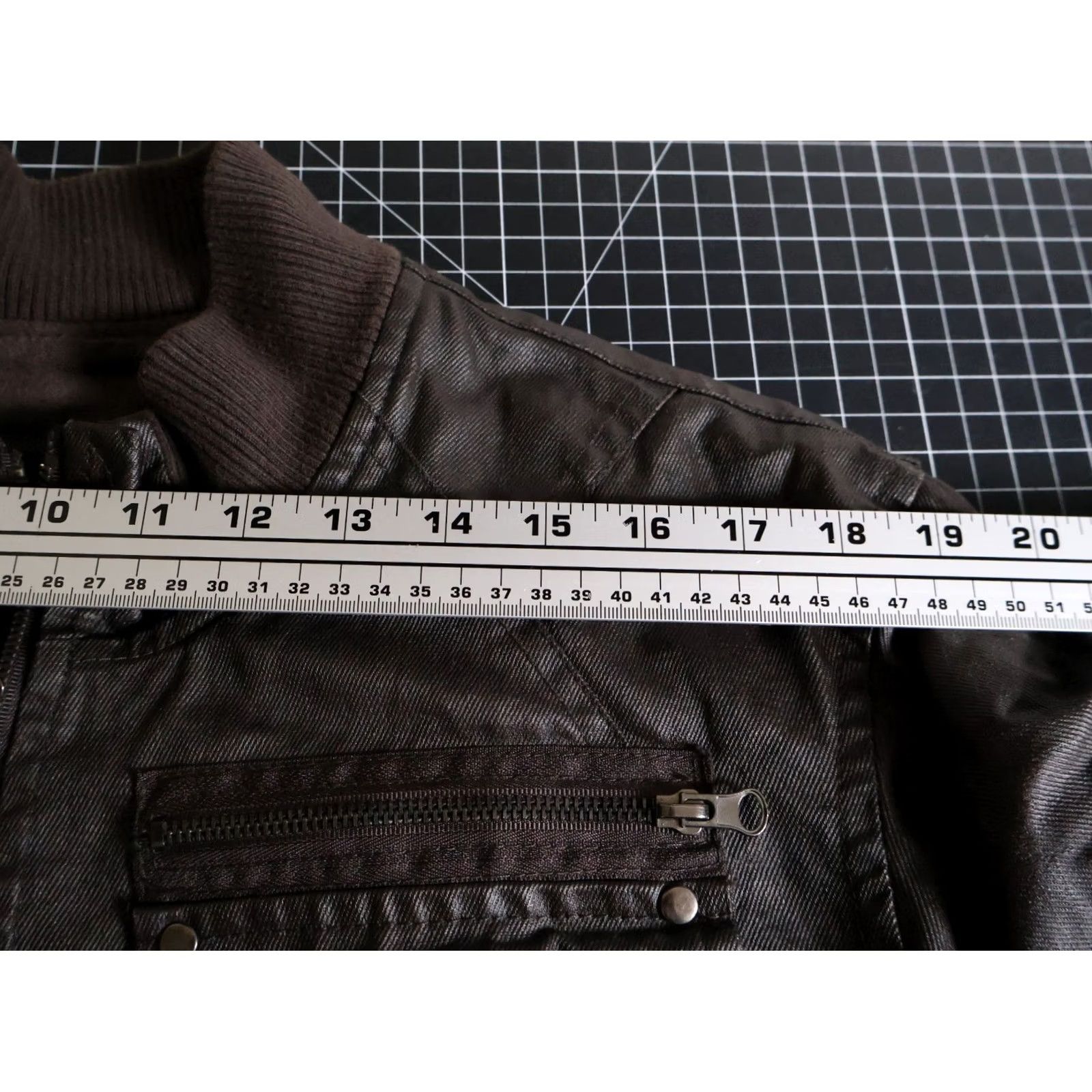 Vintage Twice 1210 Waxed Cotton Jacket Men L Dark Brown Full Zip Flight (XL Tag) Jacket Size US L / EU 52-54 / 3 - 7 Thumbnail