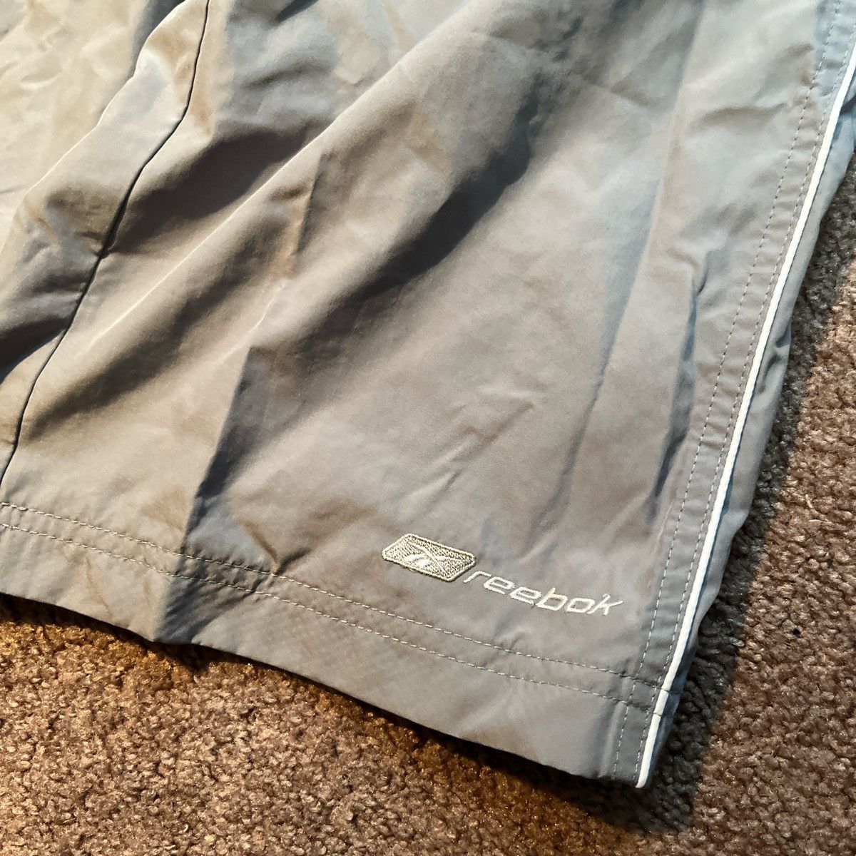 Reebok Vintage 90s Reebok Track Suit Pants Gray with white stripe Size US 31 - 2 Thumbnail