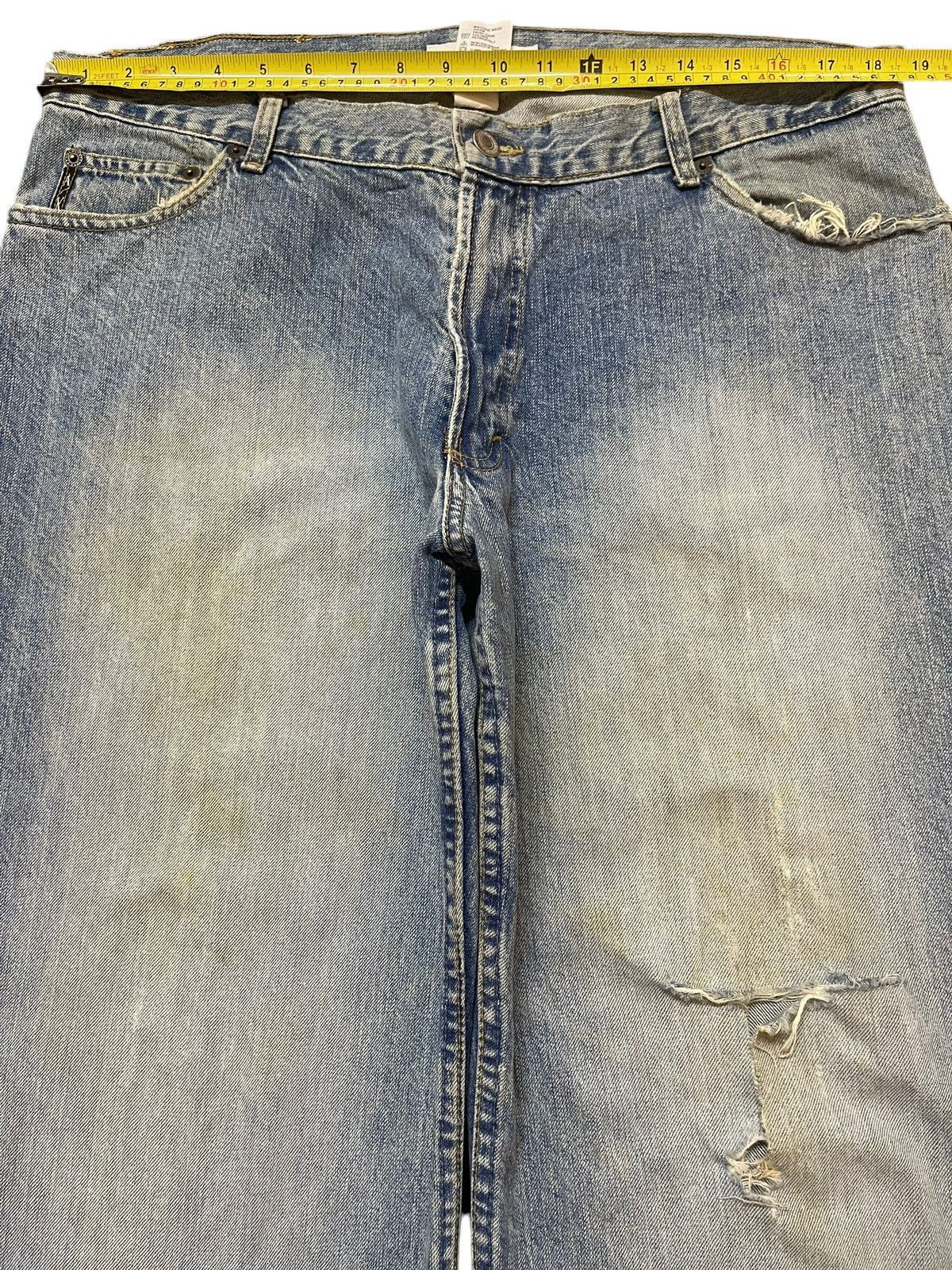 Armani Exchange Vintage Armani Exchange Faded Wash Distress Baggy Jeans Size US 36 / EU 52 - 12 Thumbnail