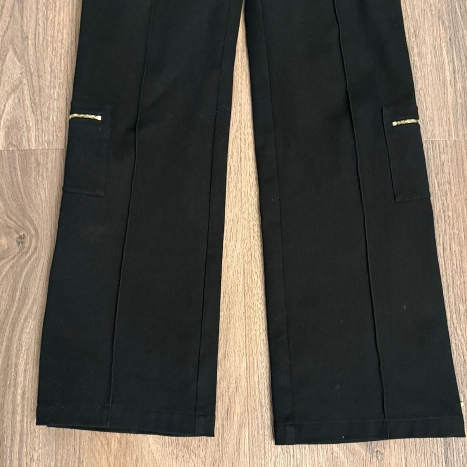 St. John St. John Black Trousers with Gold Zipper Detail Size 28" / US 6 / IT 42 - 3 Thumbnail