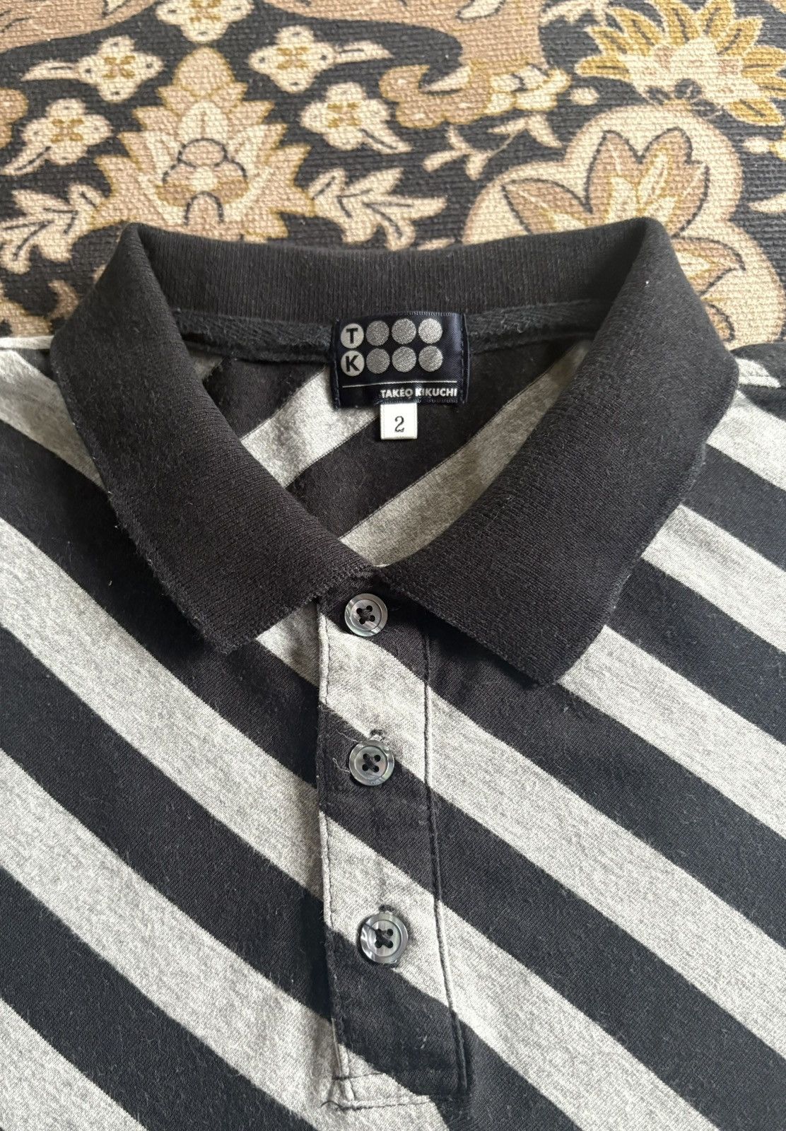 Takeo Kikuchi Japanese Brand TAKEO KIKUCHI Striped Two Tone Color Polos Size US S / EU 44-46 / 1 - 3 Thumbnail