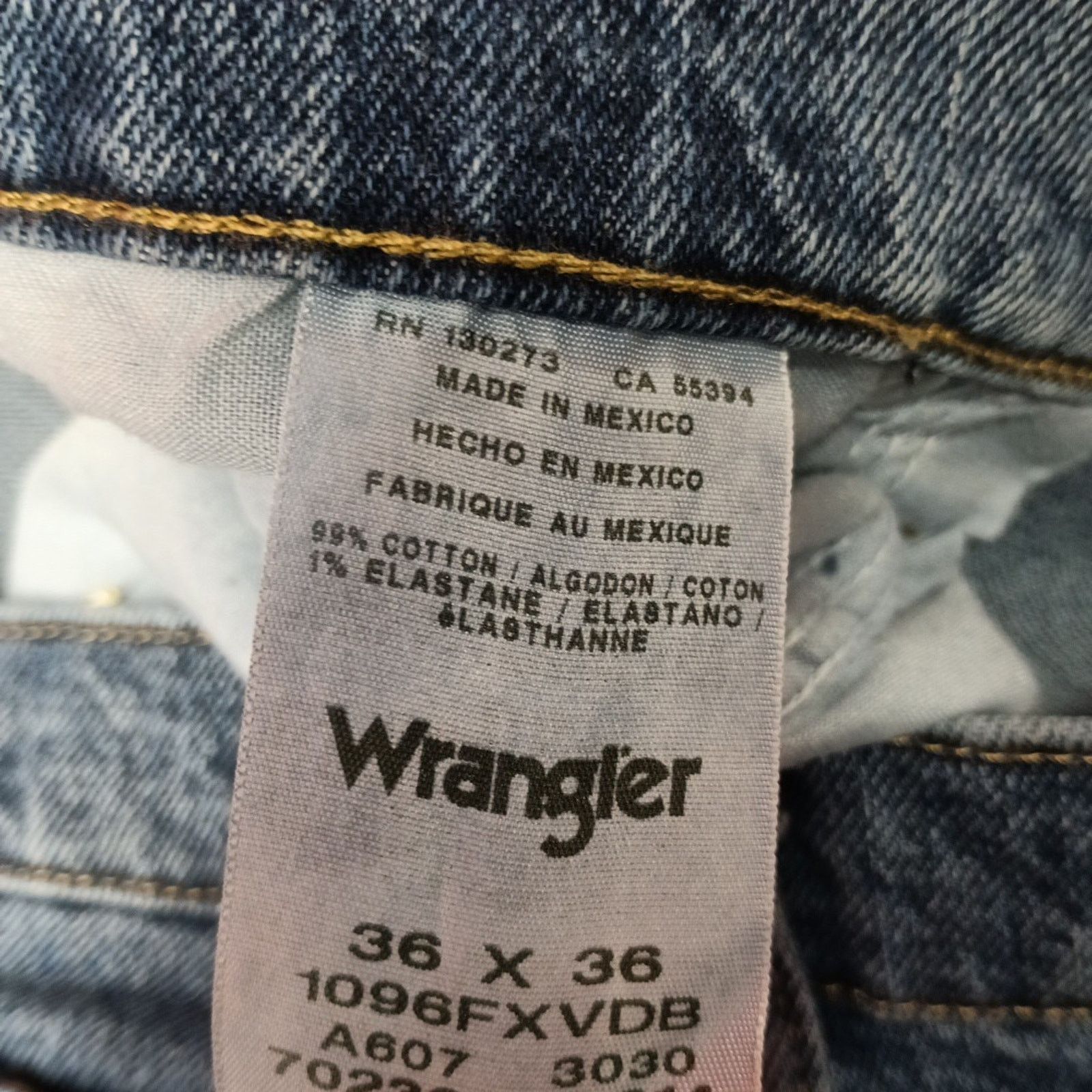 Wrangler Wrangler Regular Fit Five Star Jeans Men's 36x36 Blue Cotton Size US 36 / EU 52 - 5 Thumbnail