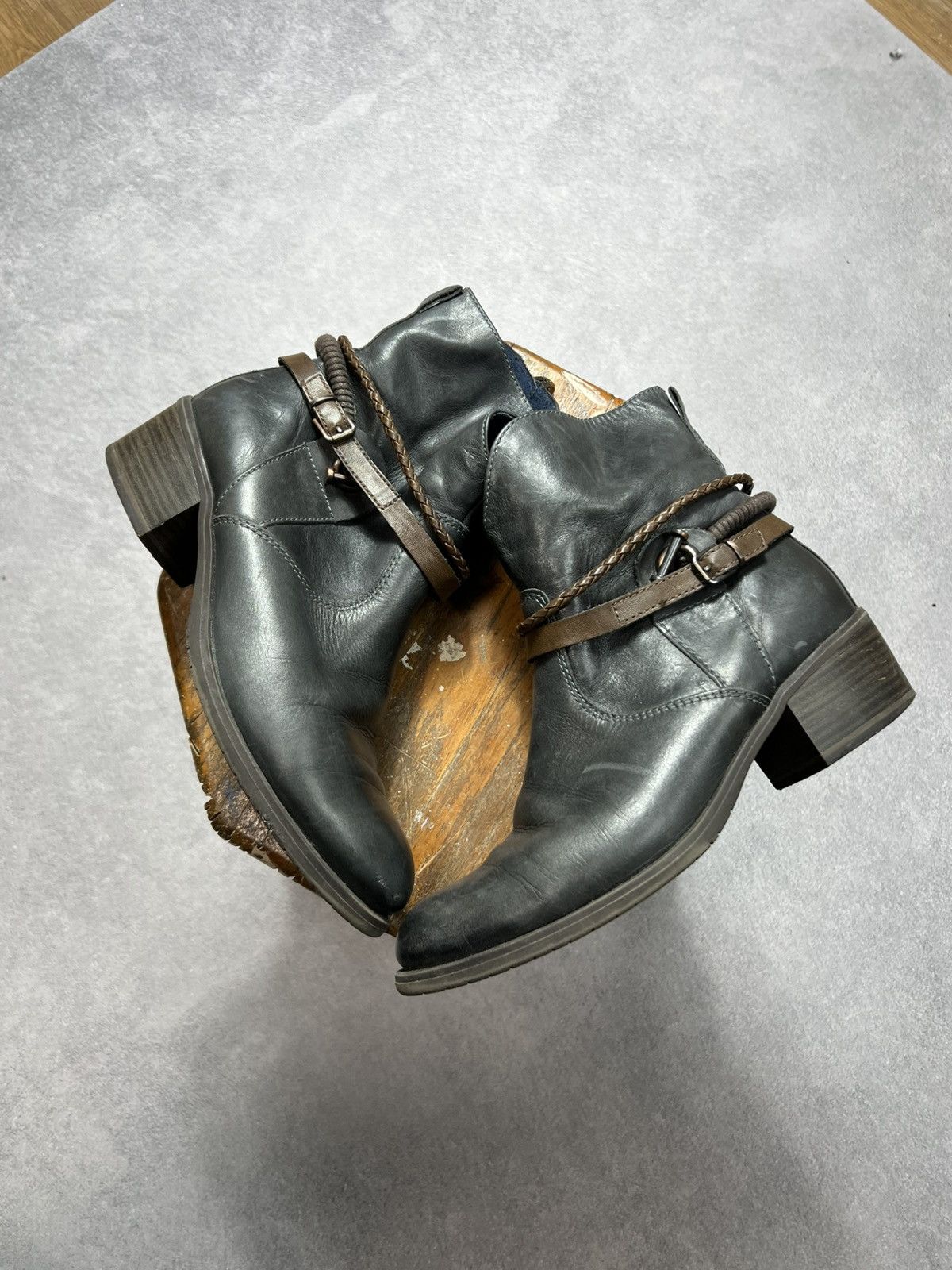 A.S.98 × Vintage RARE AS 98 STYLE VINTAGE LEATHER ANKLE BOOTS Size US 9 / IT 39 - 1 Thumbnail