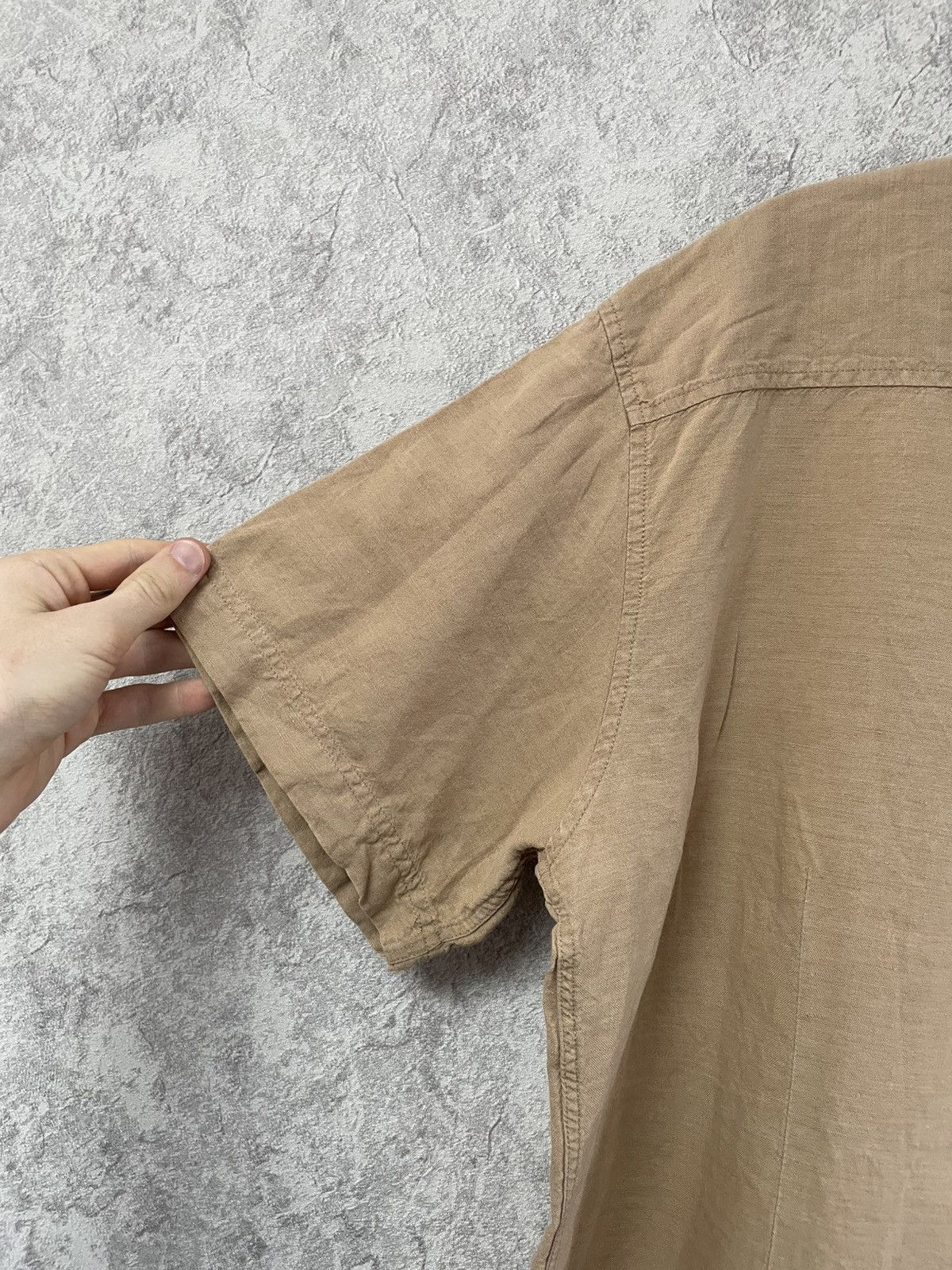 Balmain Balmain Linen/Cotton Brown Short Sleeve Shirt Button Up Size US XL / EU 56 / 4 - 14 Thumbnail