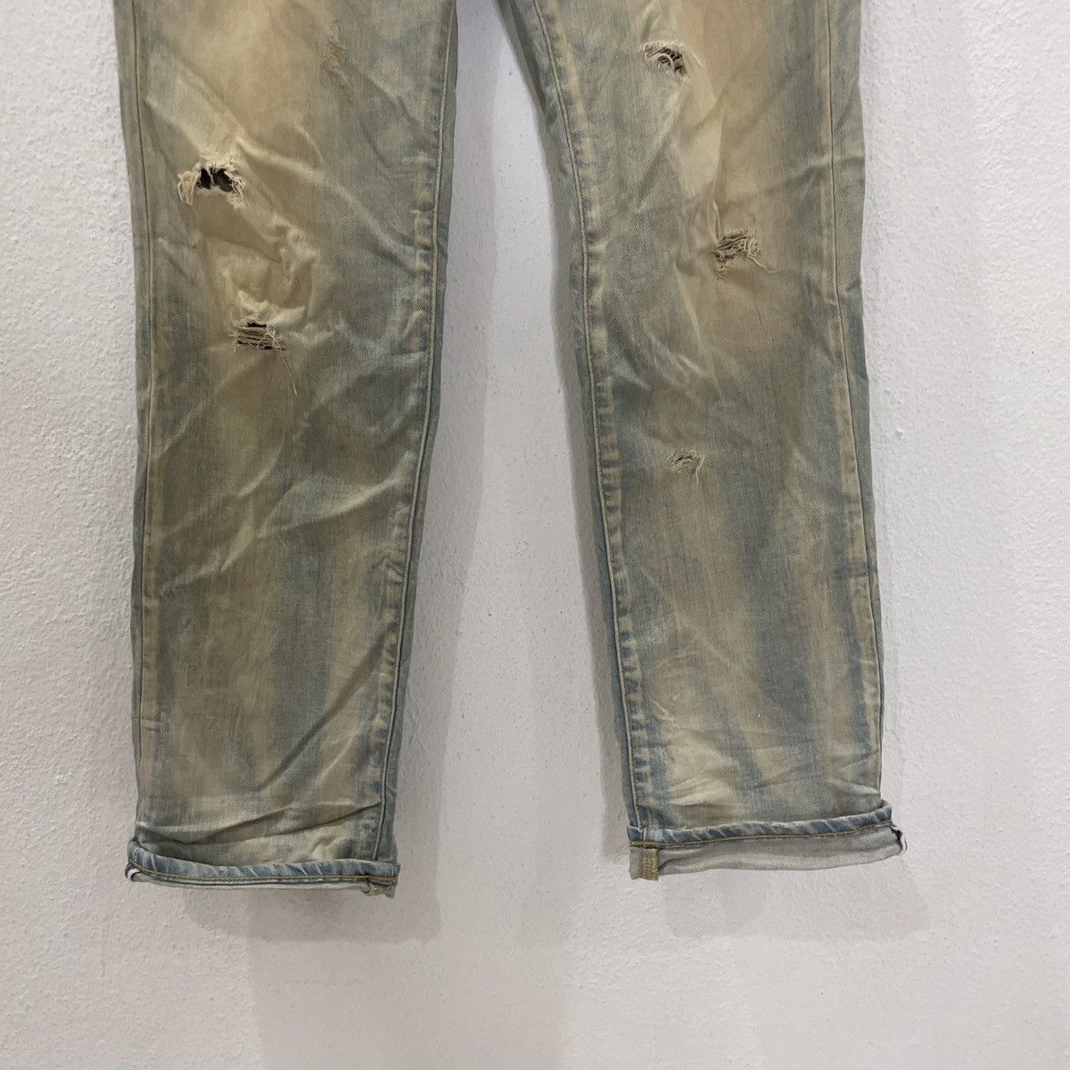 Japanese Brand REDLINE‼️Vintage Silver Flag co Distressed Denim Size US 29 - 4 Thumbnail
