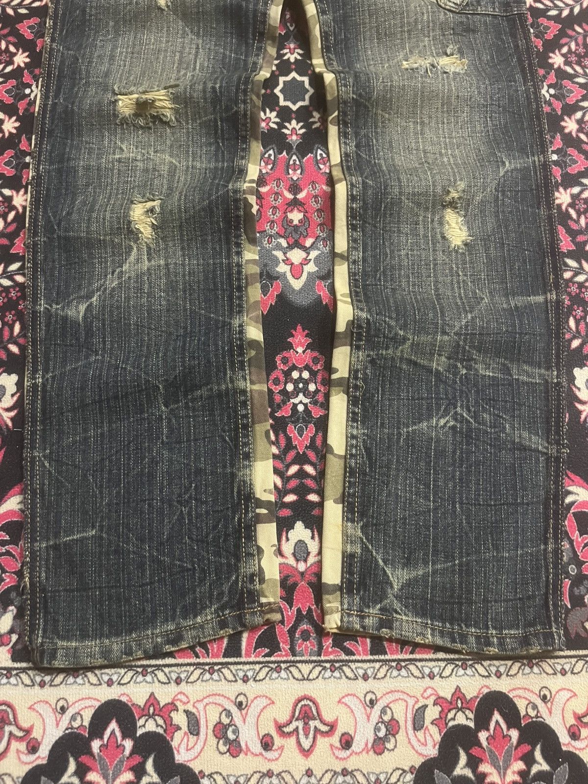 Japanese Brand Vintage Japanese Brand Hybrid Camo Jeans Cargo Style Denim Size US 29 - 9 Thumbnail