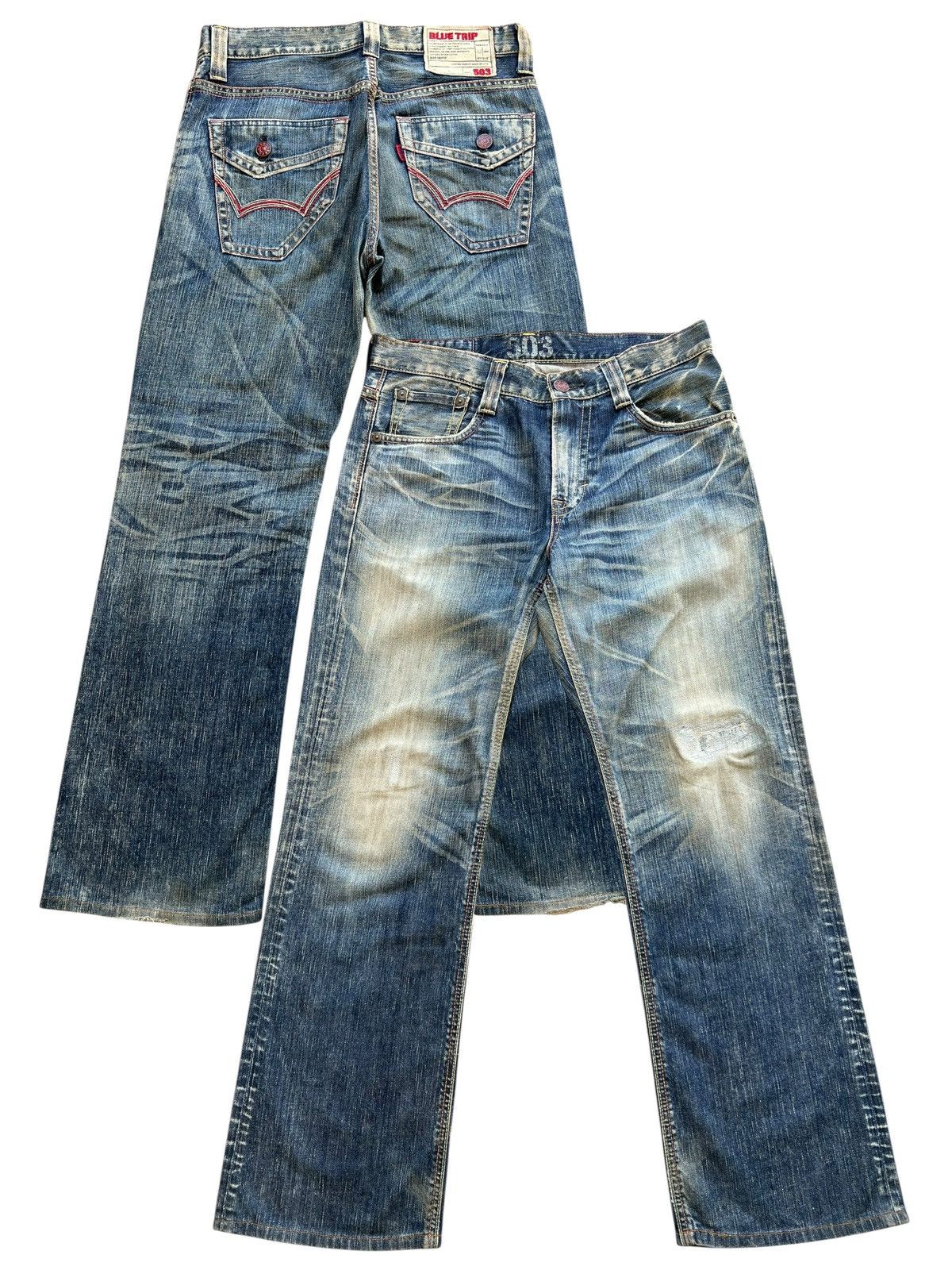 Edwin Vintage Edwin Blue Trip Bootcut Flare Denim Jeans 35x31 Size US 35 - 1 Thumbnail