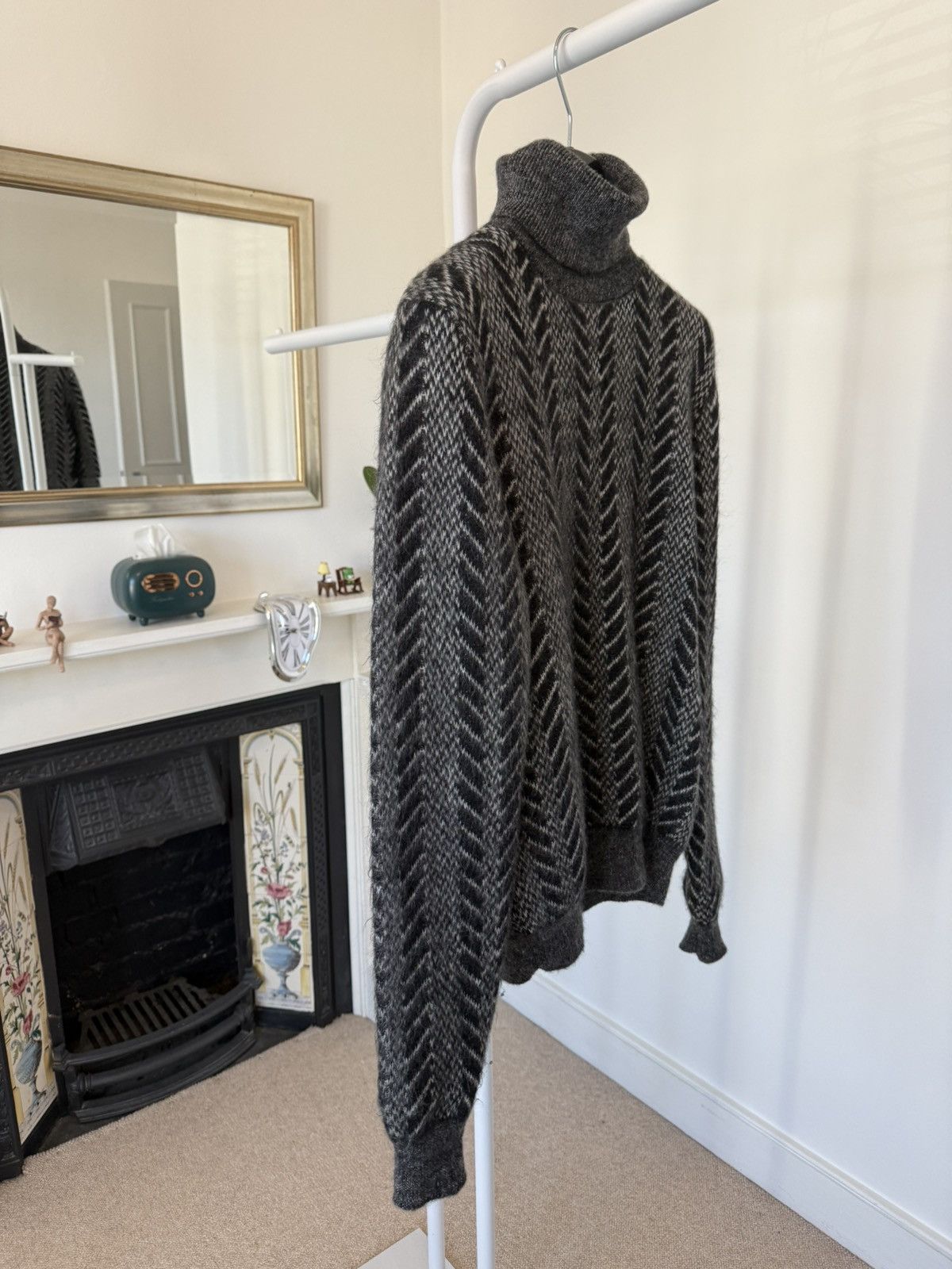 Saint Laurent Paris Saint Laurent Mohair Grey Turtle Neck Sweater Size US XS / EU 42 / 0 - 3 Thumbnail