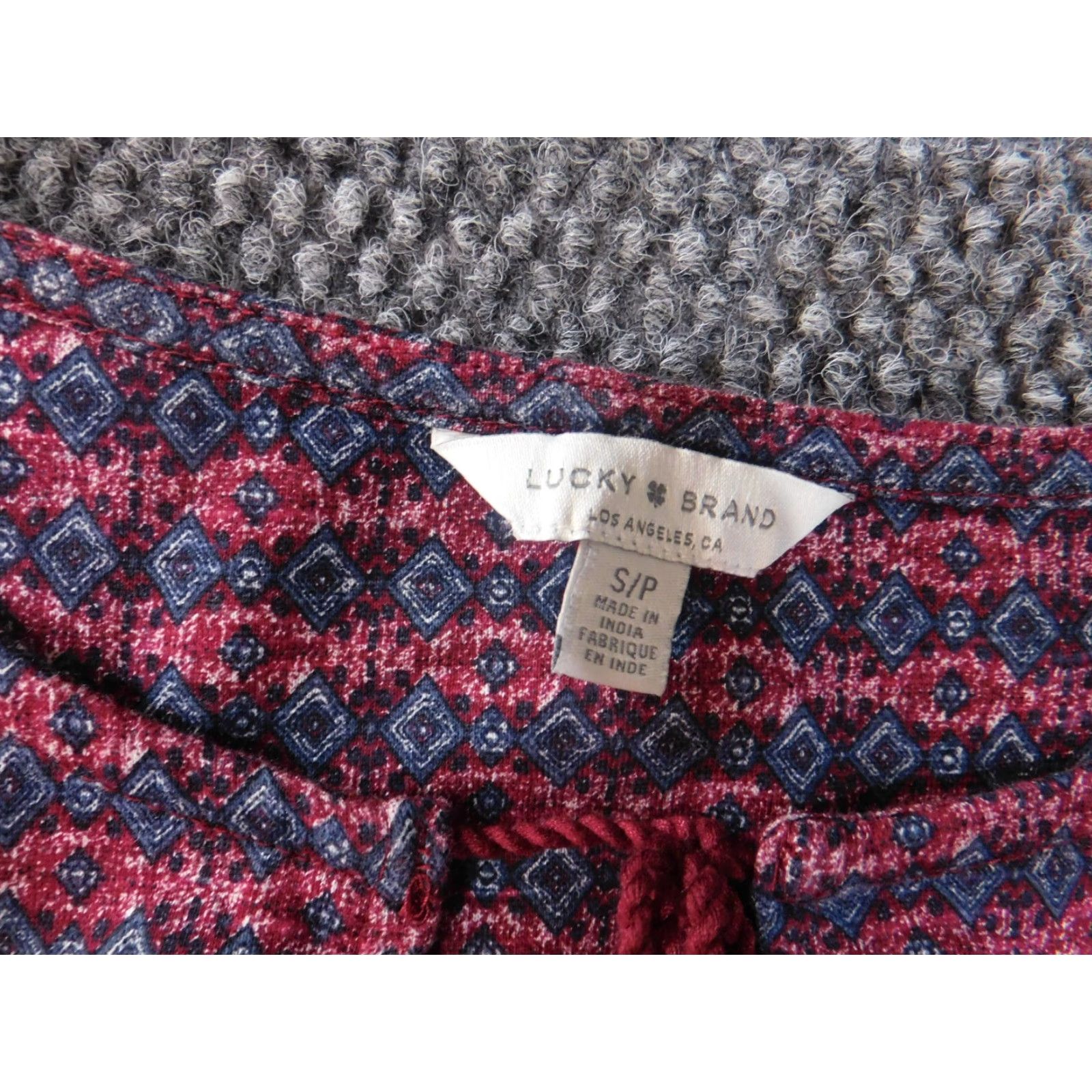 Lucky Brand Lucky Brand Blouse Shirt Women Sleeveless Striped Cotton Modal Crew Neck Small Red Blue Pattern Regular Size S/Shirt Women Size S / US 4 / IT 40 - 5 Thumbnail