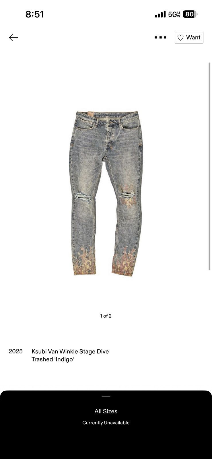 Ksubi Ksubi Van Winkle Trashed Indigo Size US 42 / EU 58 - 3 Thumbnail