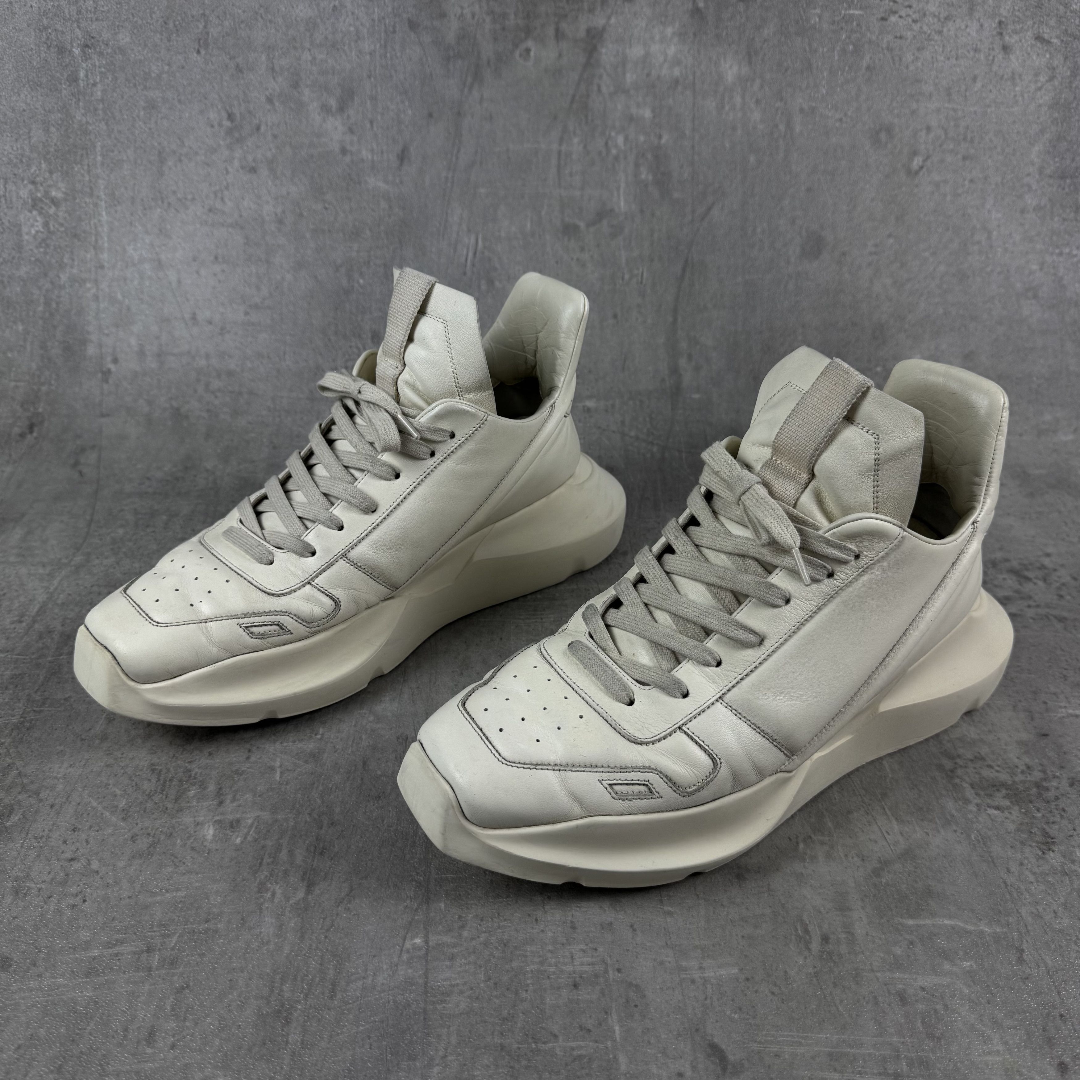 Rick Owens RICK OWENS Geth Runner Sneakers in White Size EU42 Size US 9 / EU 42 - 3 Thumbnail