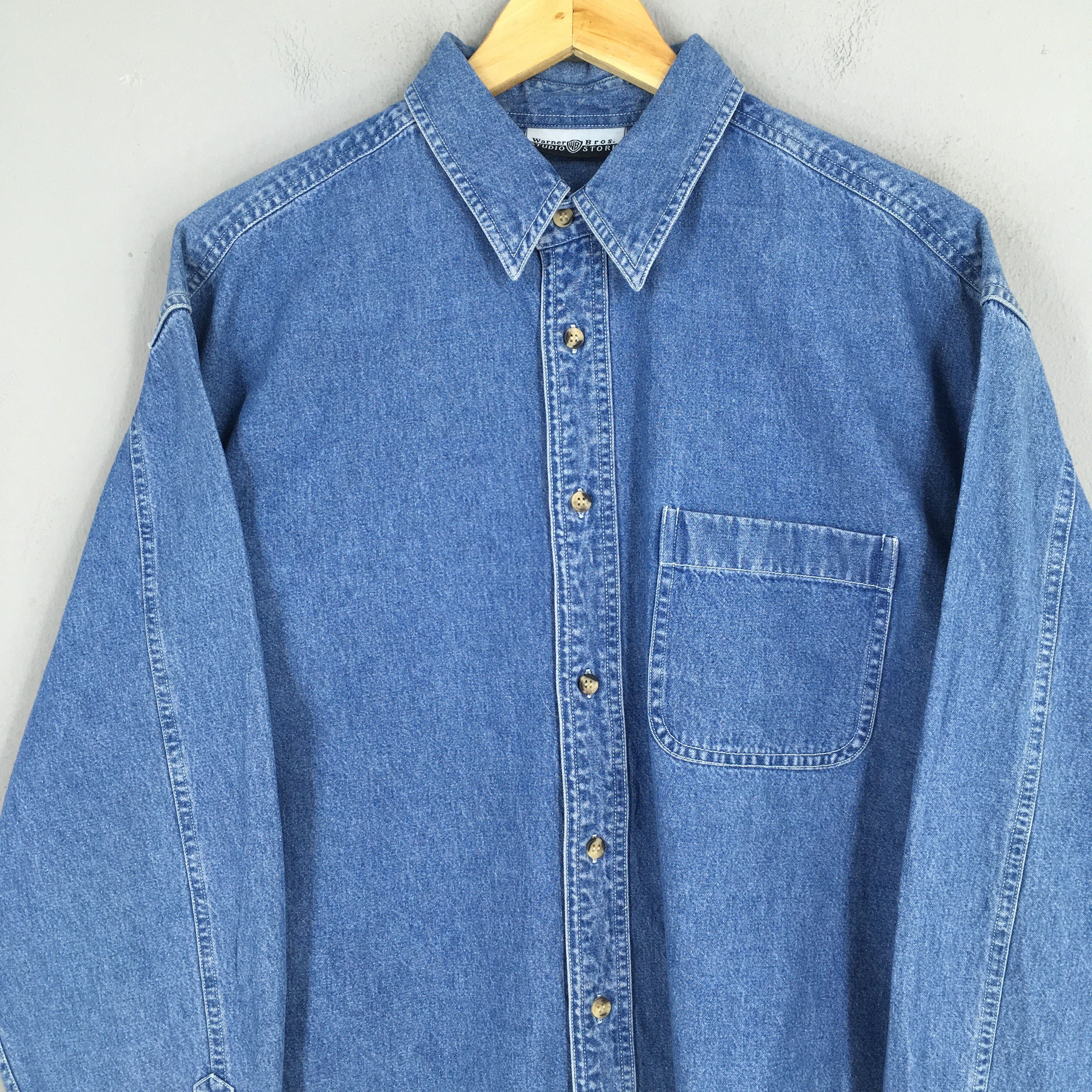 Warner Bros Vintage 90s Looney Tunes Warner Bros Studio Denim Large Size US L / EU 52-54 / 3 - 2 Thumbnail