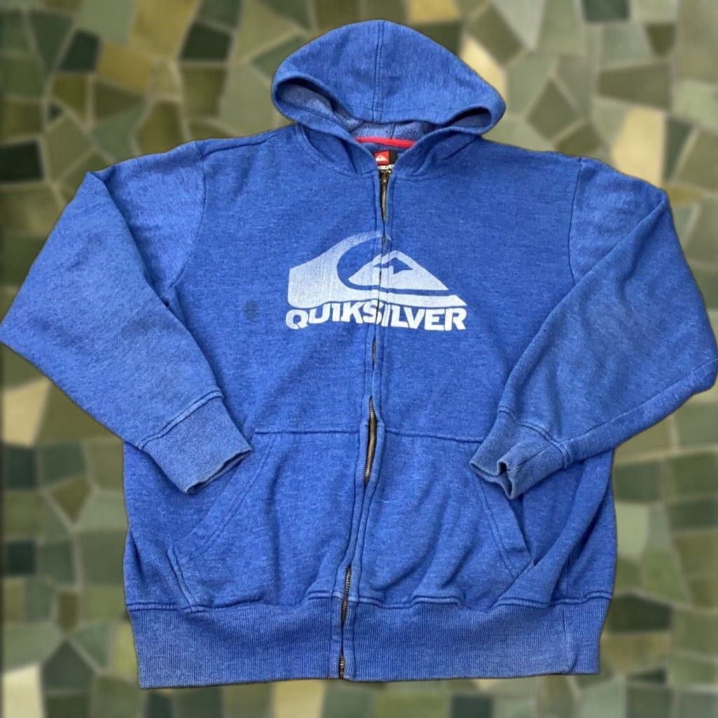 Quiksilver VINTAGE Quiksilver Hoodie Main Zip Blue XL Mens Regular Sweatshirt Graphic Print Logo 80s 90s Grunge Surf Skater Streetwear Size US XL / EU 56 / 4 - 1 Thumbnail